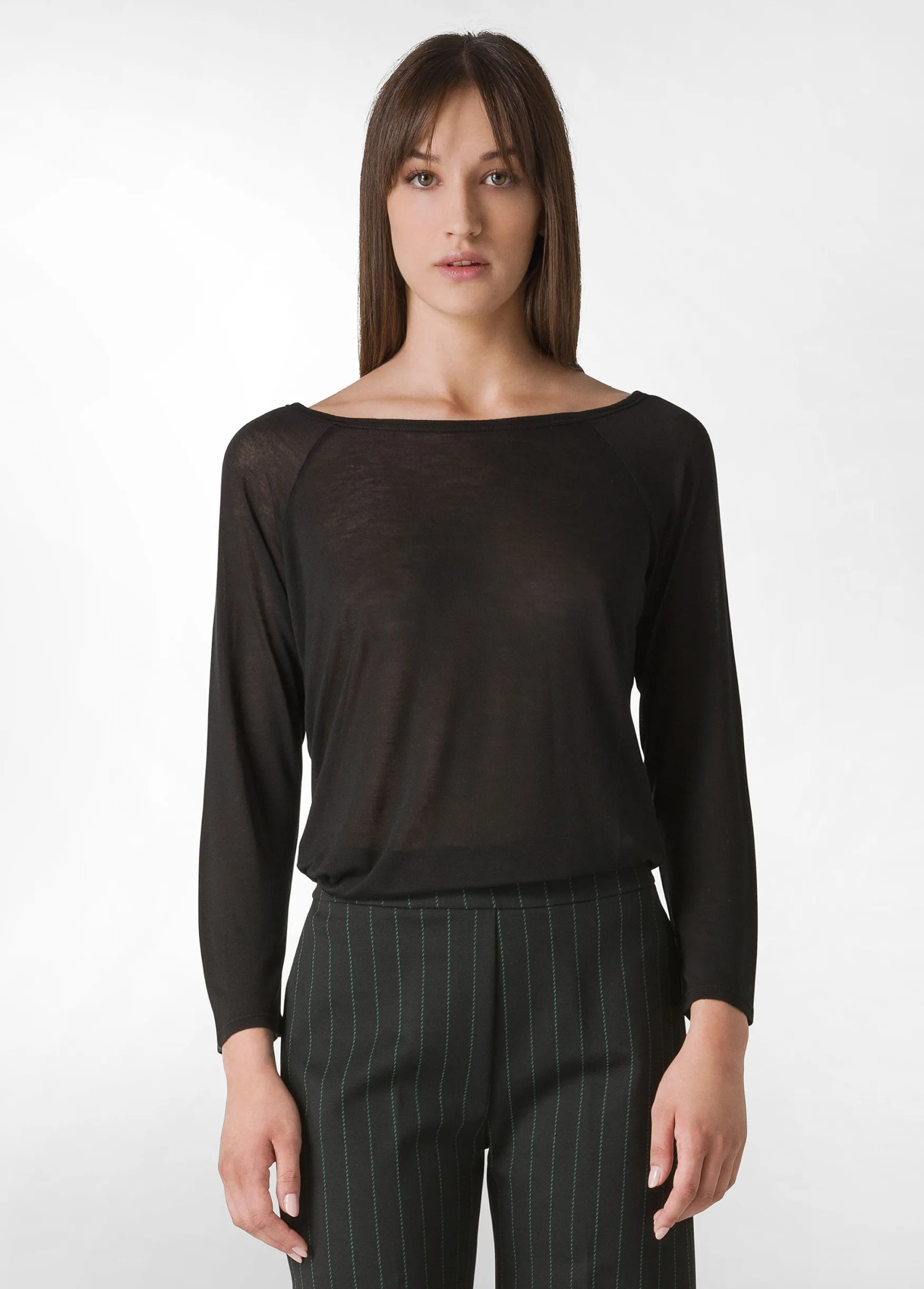 Sale DEHA 3/4 Sleeve Lyocell T-Shirt Black