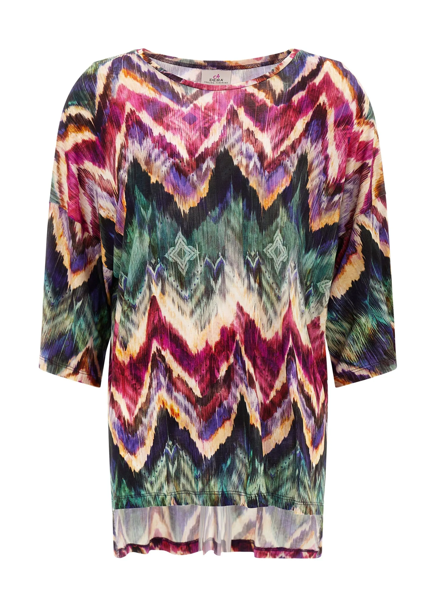 Outlet DEHA Allover Oversize Yoga T-Shirt Multicolor All Chevron