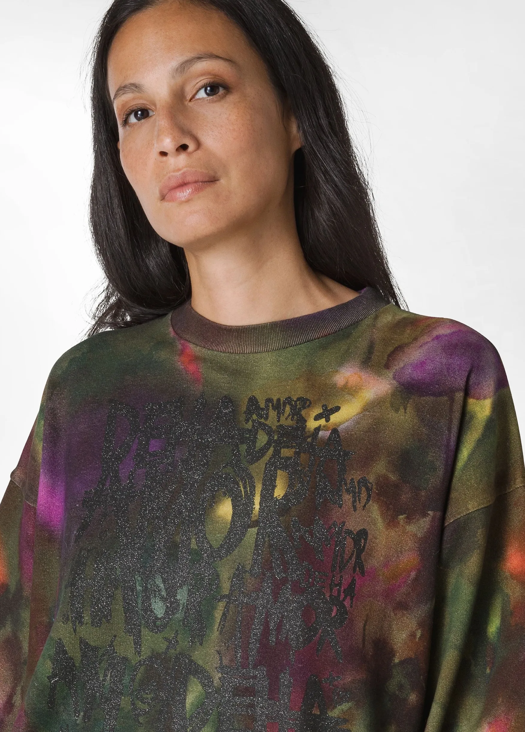Hot DEHA Allover Puff Sweatshirt Multicolor Camuflower