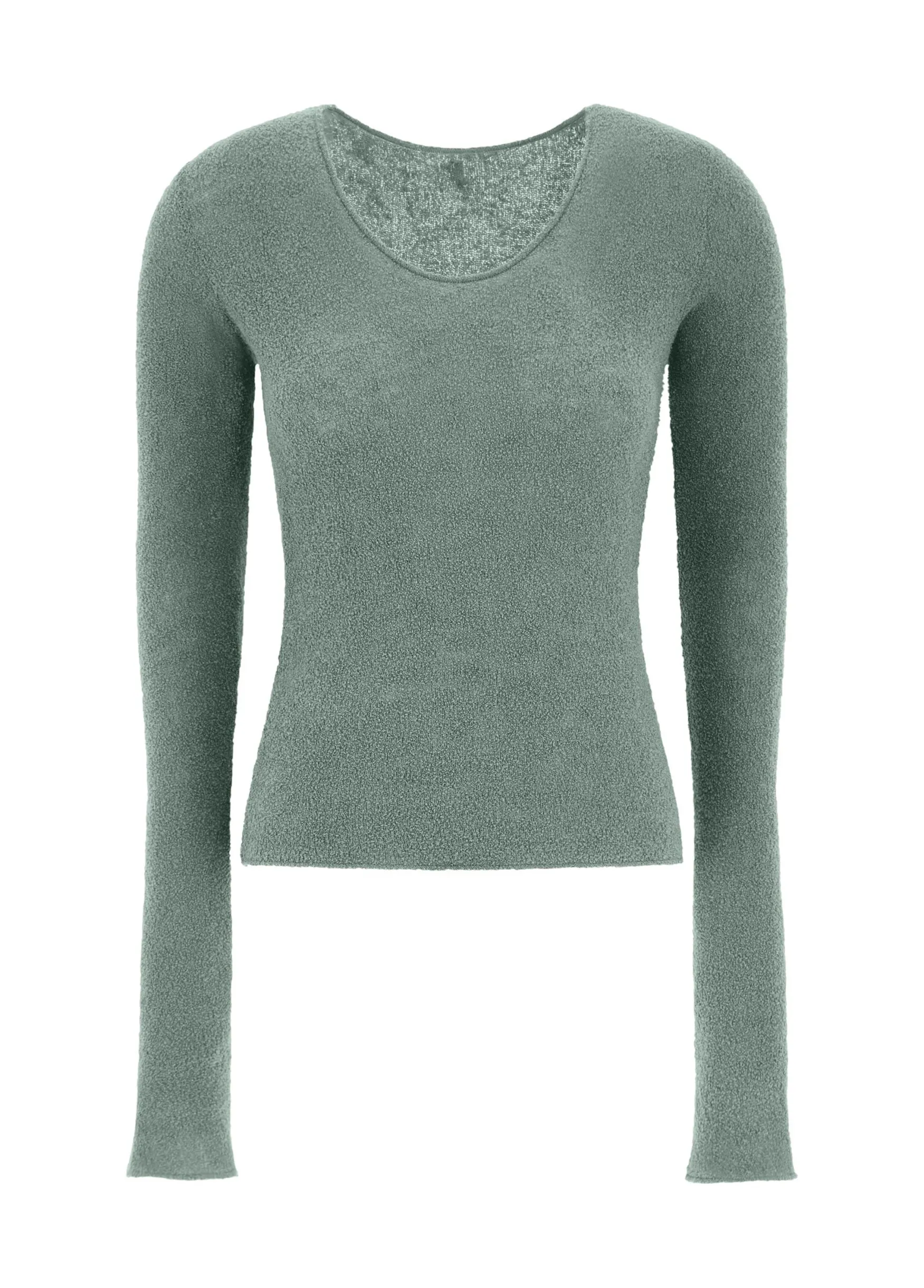Hot DEHA Boucle Sweater Green Sage Green