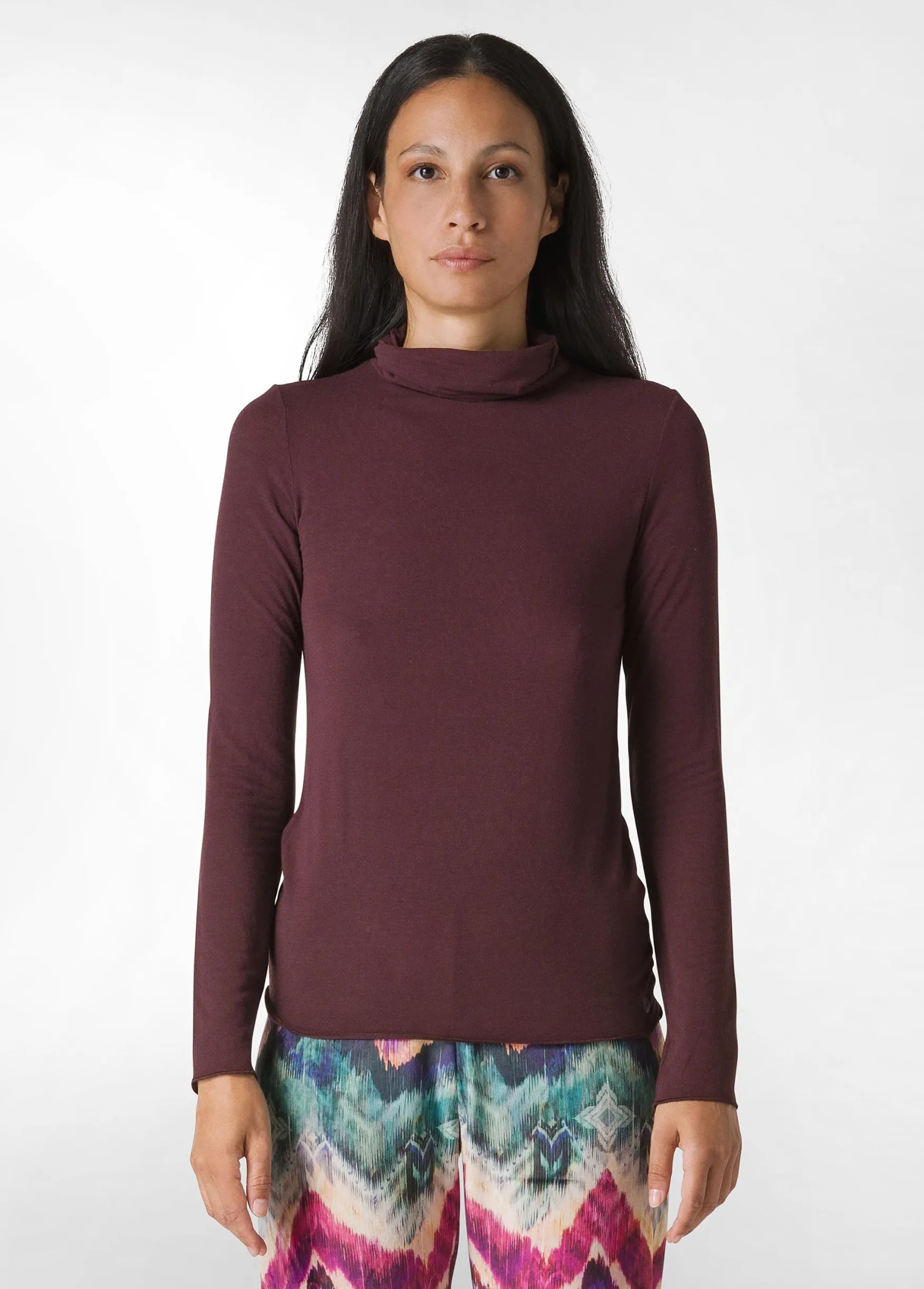 Discount DEHA Cashmere Blend High Neck Top Red Tibetan Red