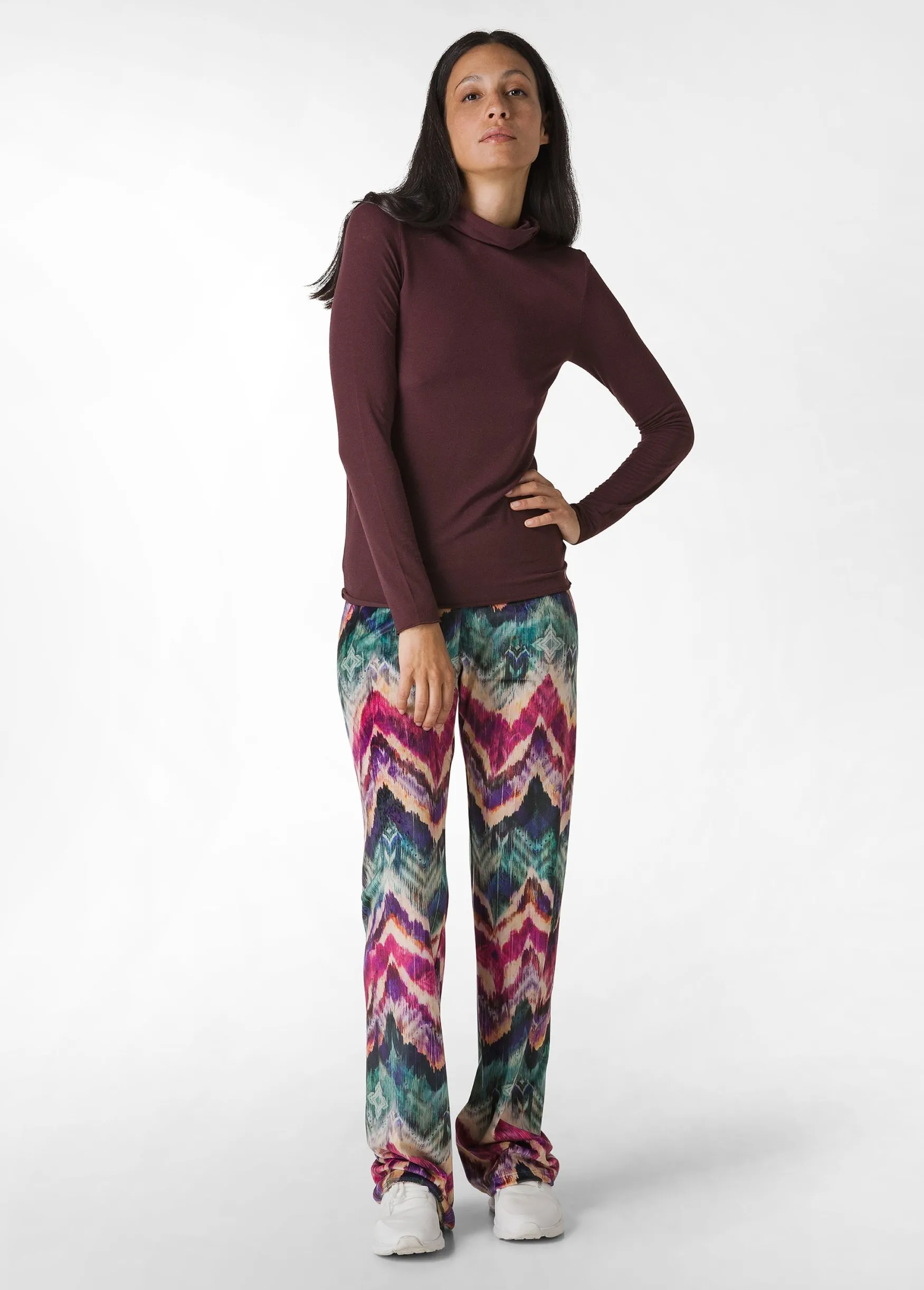 Discount DEHA Cashmere Blend High Neck Top Red Tibetan Red