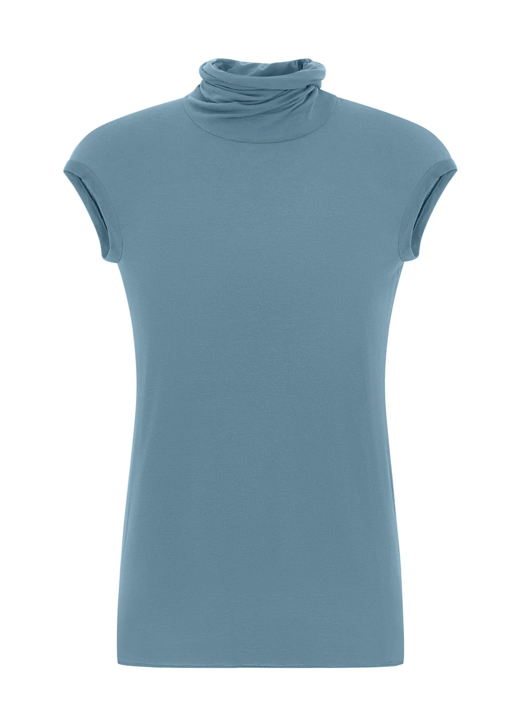 Store DEHA Cashmere Blend High Neck T-Shirt Blue Midblue