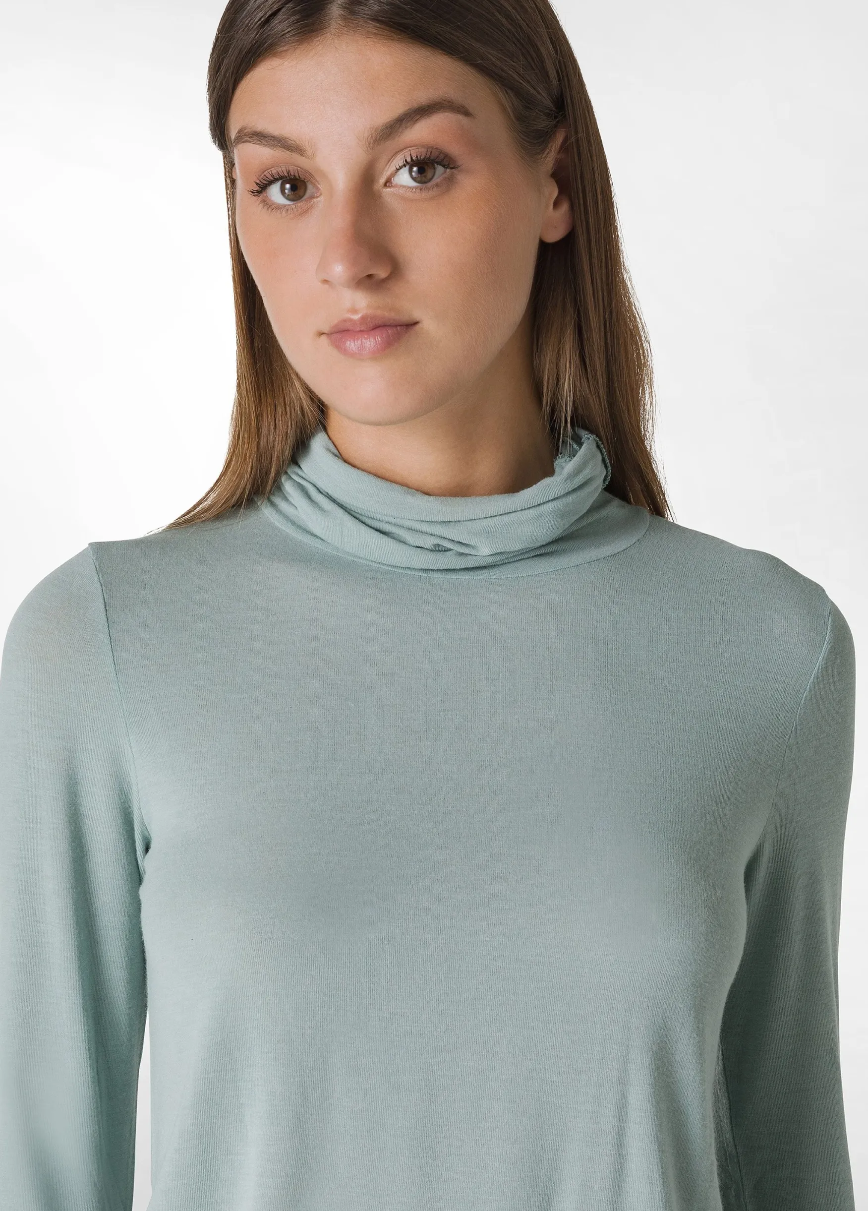 Best DEHA Cashmere Blend High Neck Top Green Sage Green