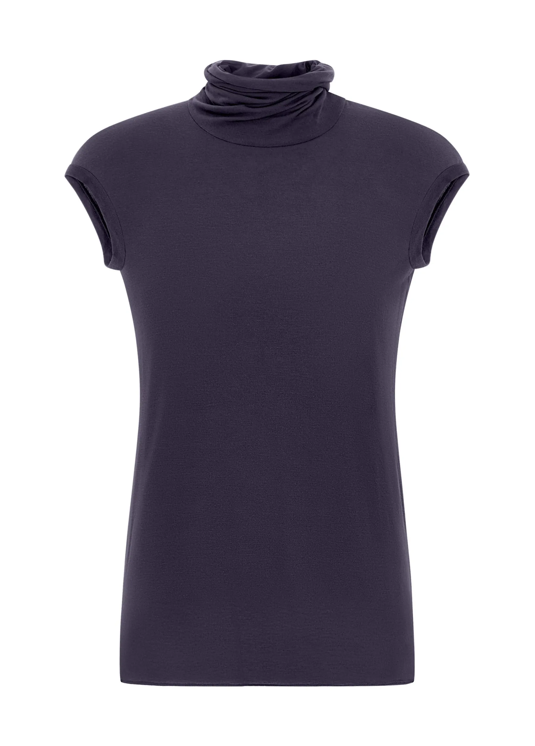 Online DEHA Cashmere Blend High Neck T-Shirt Purple Aubergine Violet
