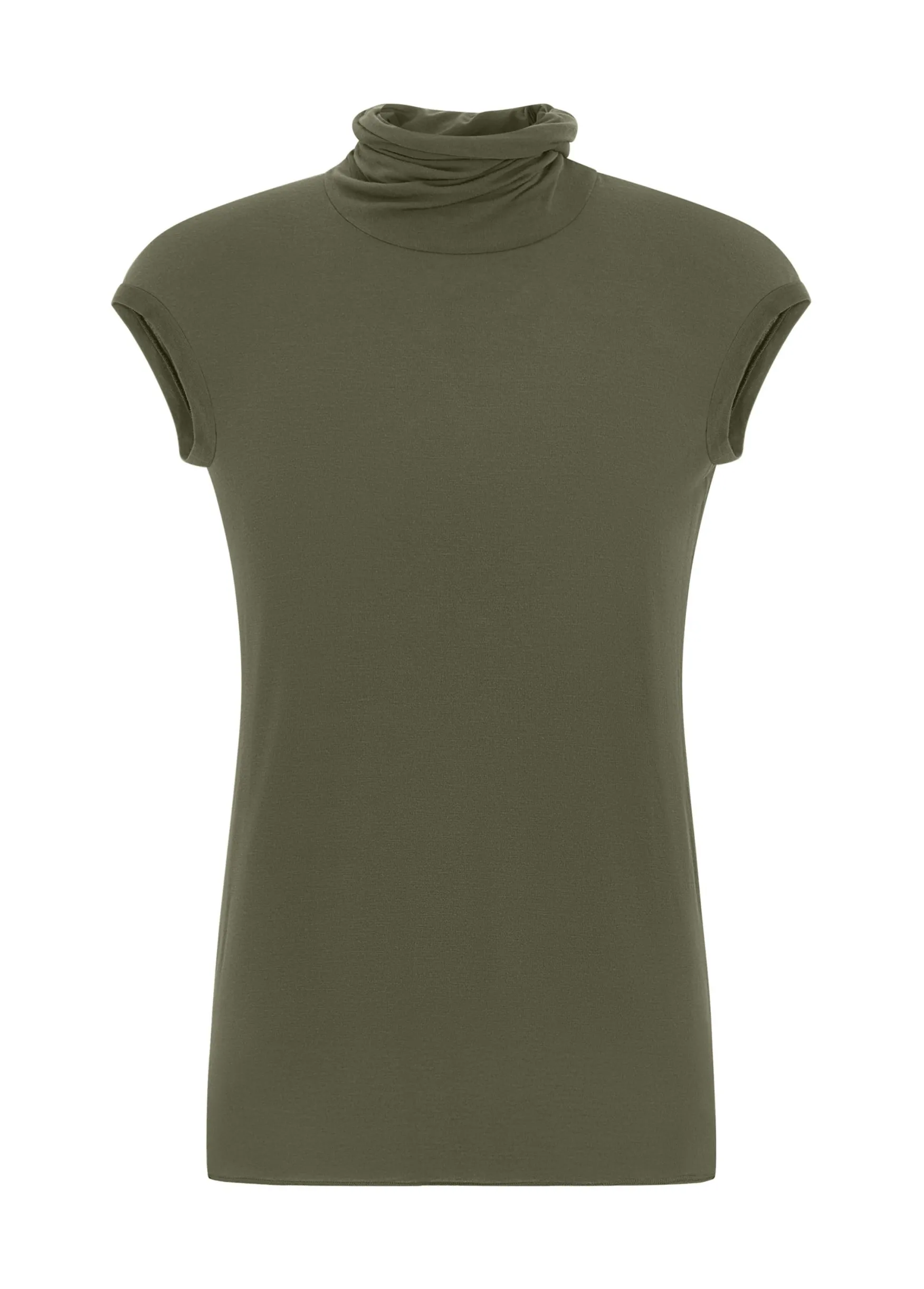 Cheap DEHA Cashmere Blend High Neck T-Shirt Green Olive Green