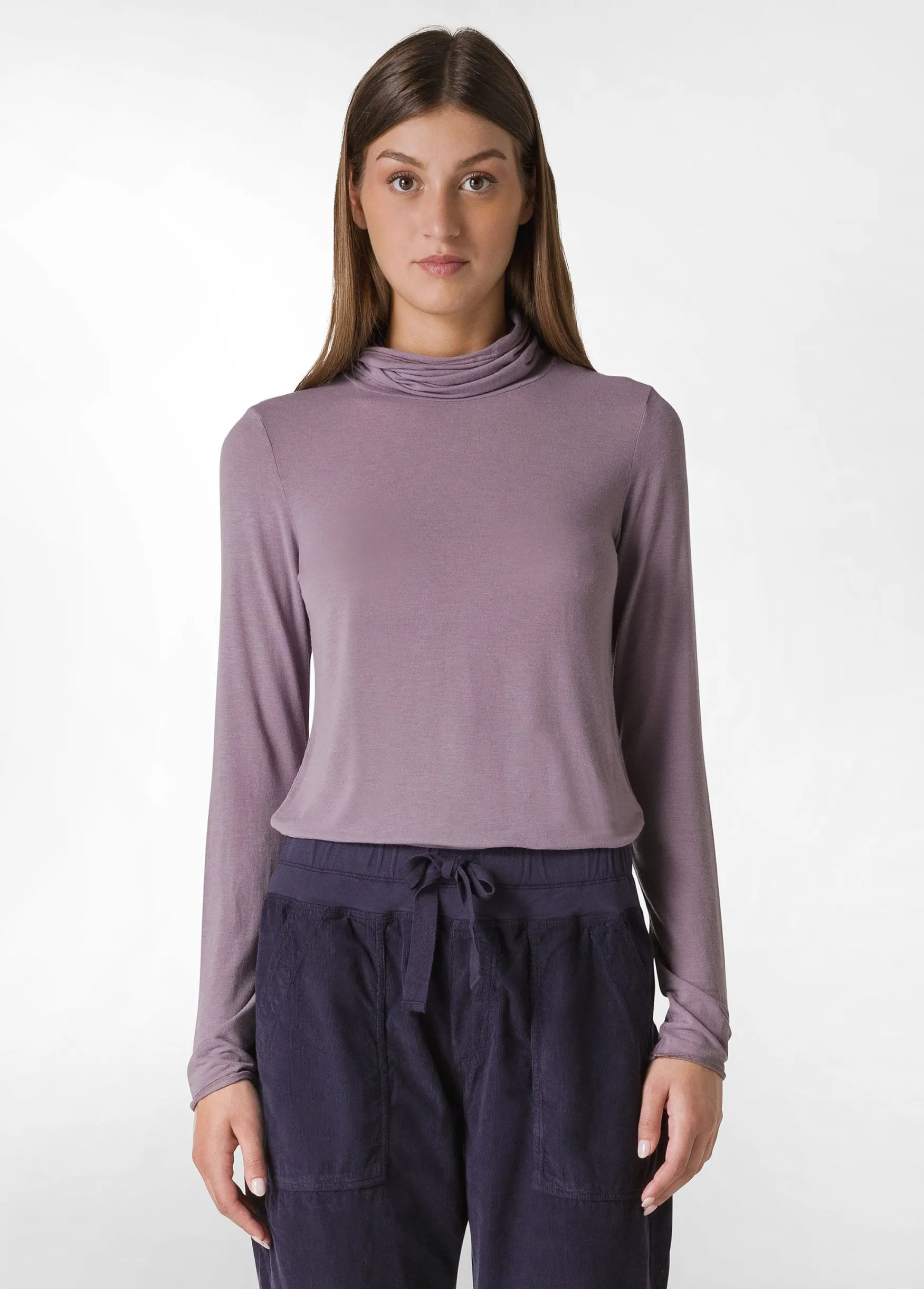 Cheap DEHA Cashmere Blend High Neck Top Purple Mauve Violet