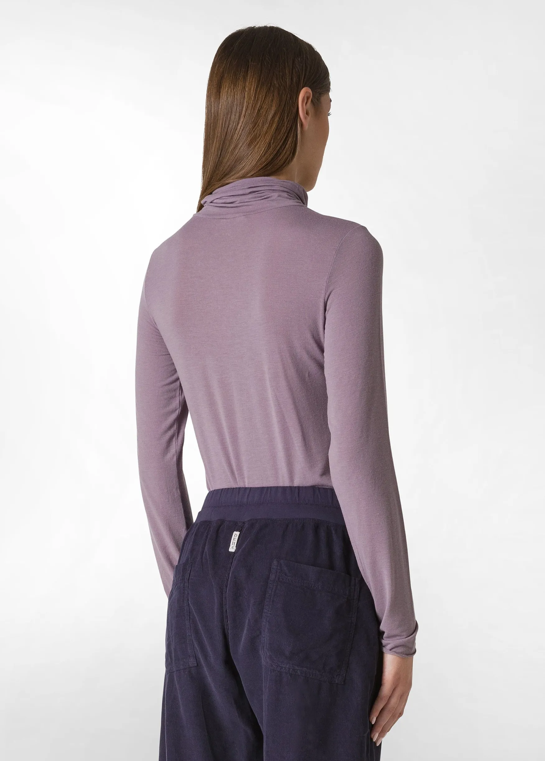 Cheap DEHA Cashmere Blend High Neck Top Purple Mauve Violet