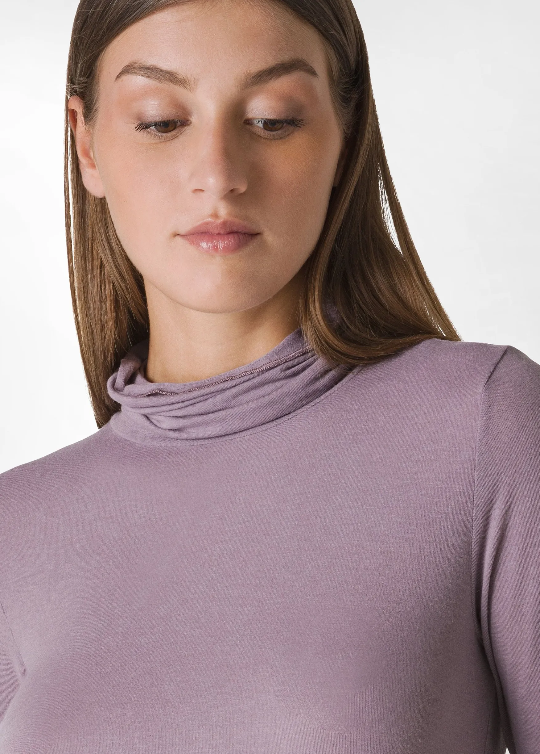 Cheap DEHA Cashmere Blend High Neck Top Purple Mauve Violet
