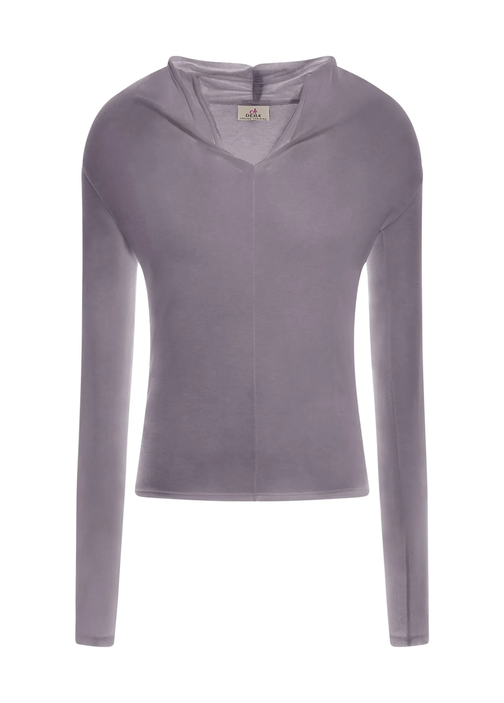 Best DEHA Cashmere Blend Long Sleeve T-Shirt Purple Mauve Violet
