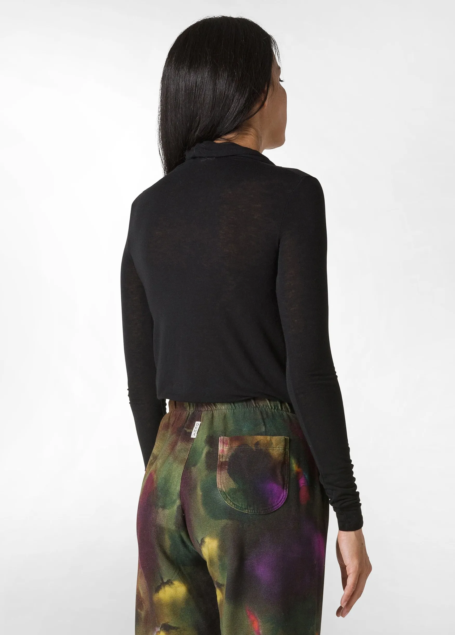 Discount DEHA Cashmere Blend Long Sleeve T-Shirt Black