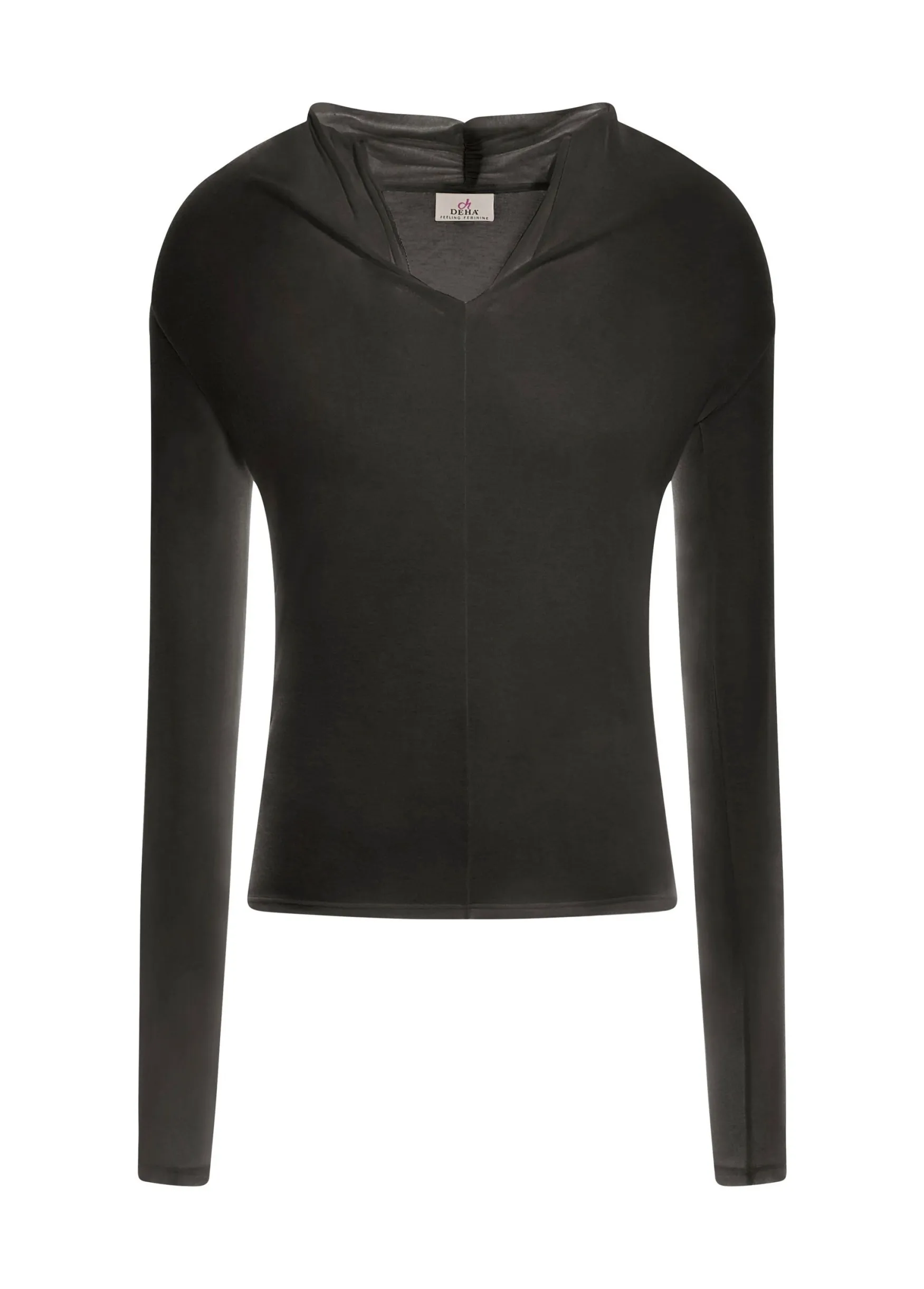 Discount DEHA Cashmere Blend Long Sleeve T-Shirt Black