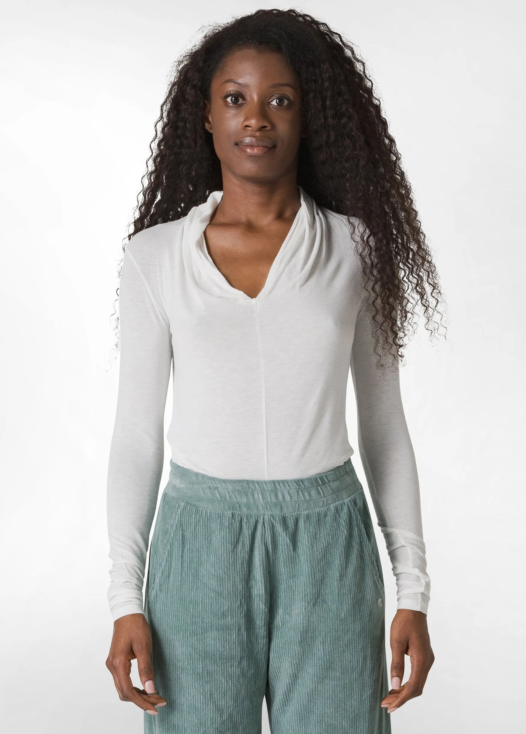 Sale DEHA Cashmere Blend Long Sleeve T-Shirt White Milk White