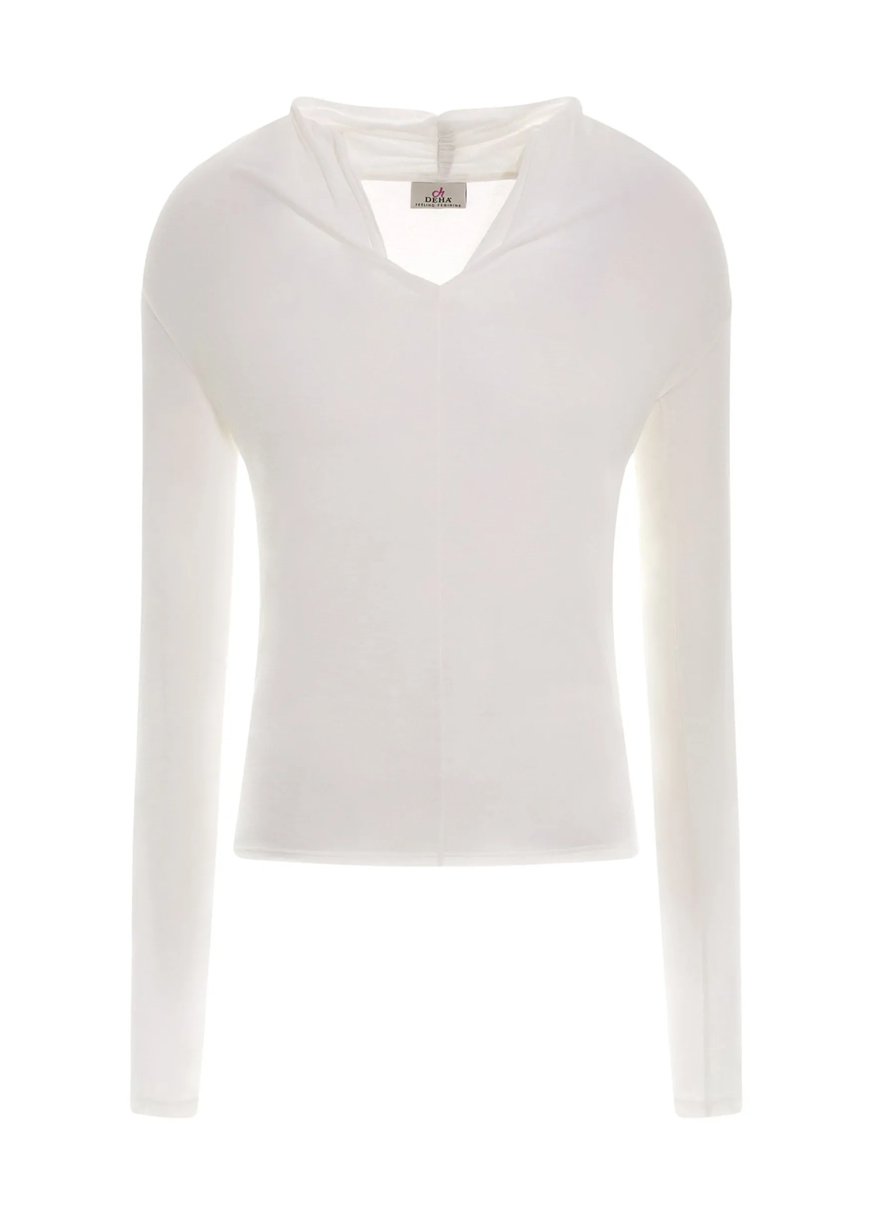Sale DEHA Cashmere Blend Long Sleeve T-Shirt White Milk White