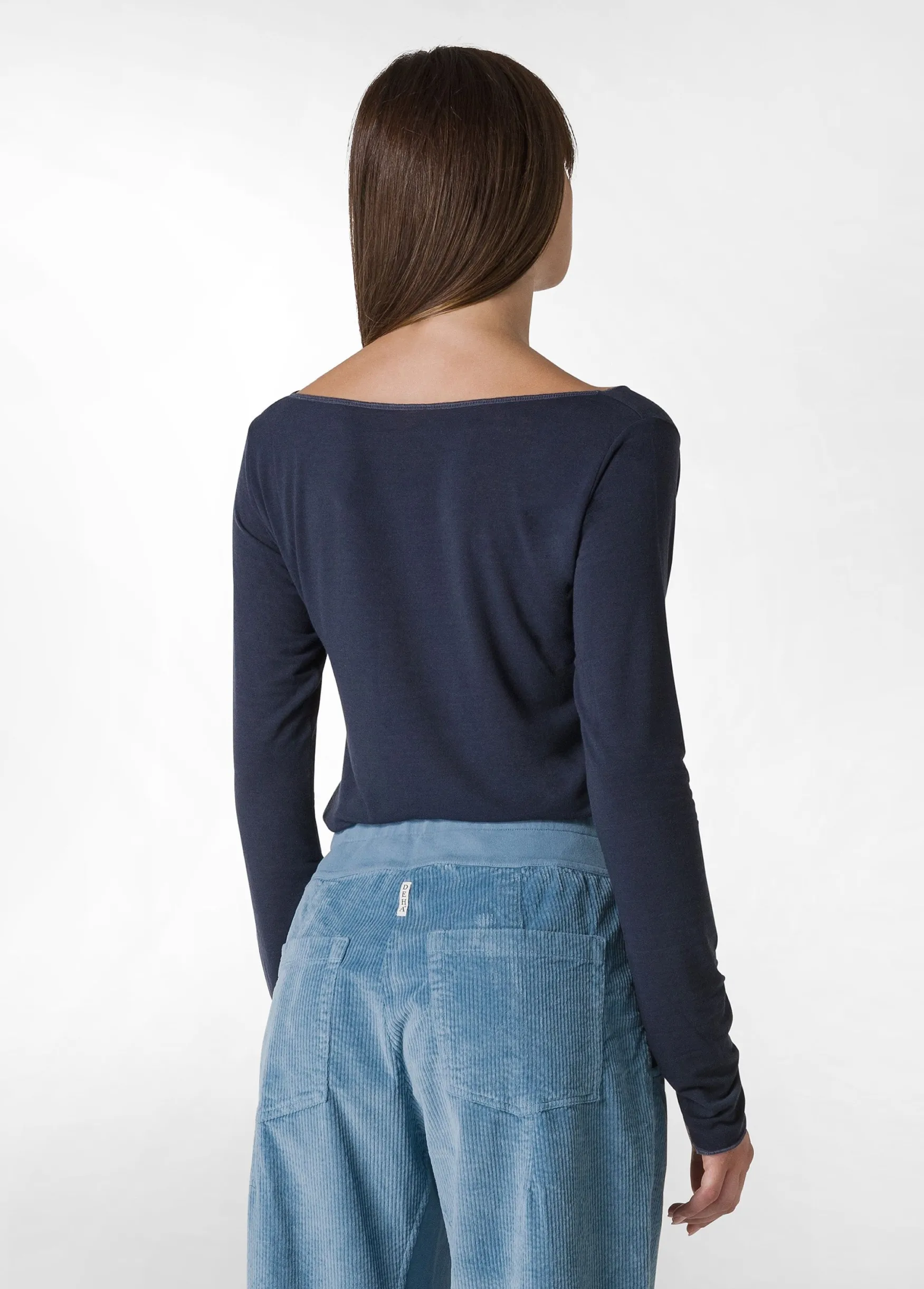 Shop DEHA Cashmere Blend T-Shirt Blue Blue Night