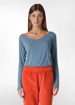 Shop DEHA Cashmere Blend T-Shirt Blue Midblue
