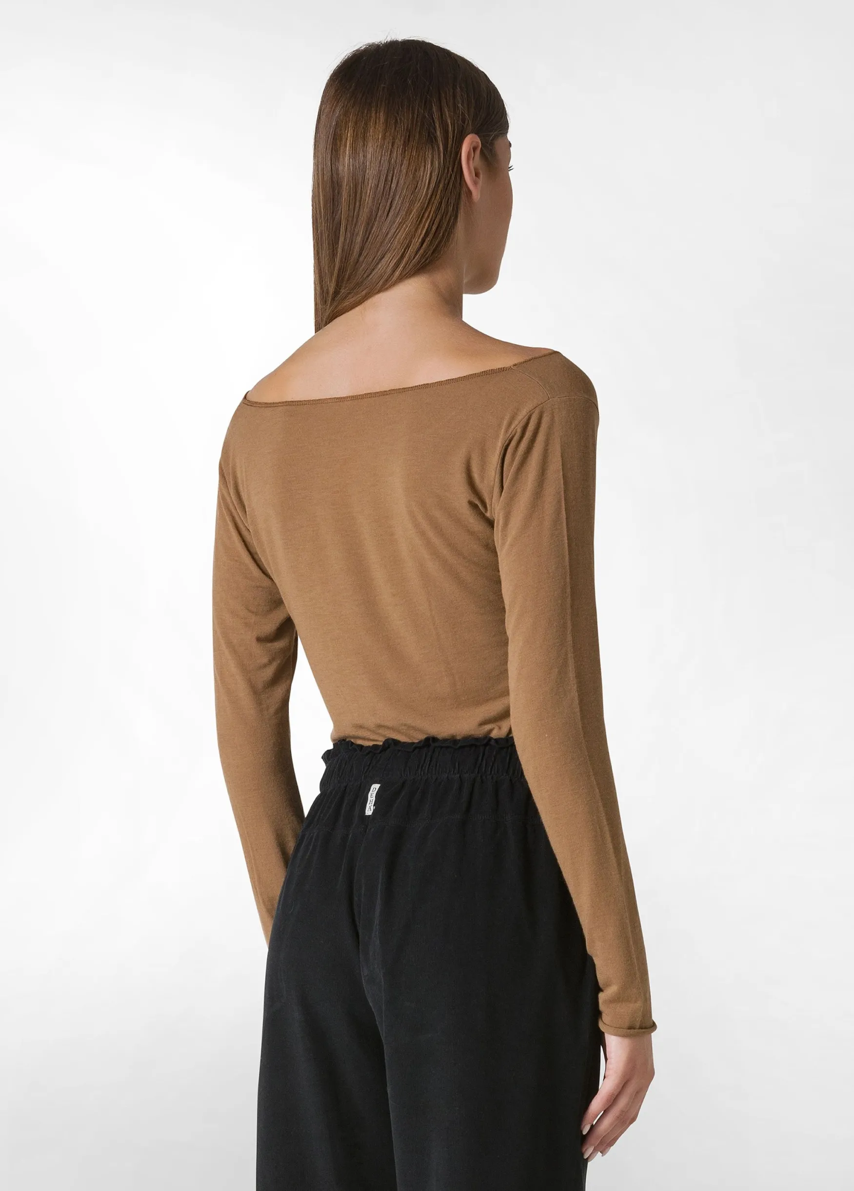 Clearance DEHA Cashmere Blend T-Shirt Brown Biscuit Brown