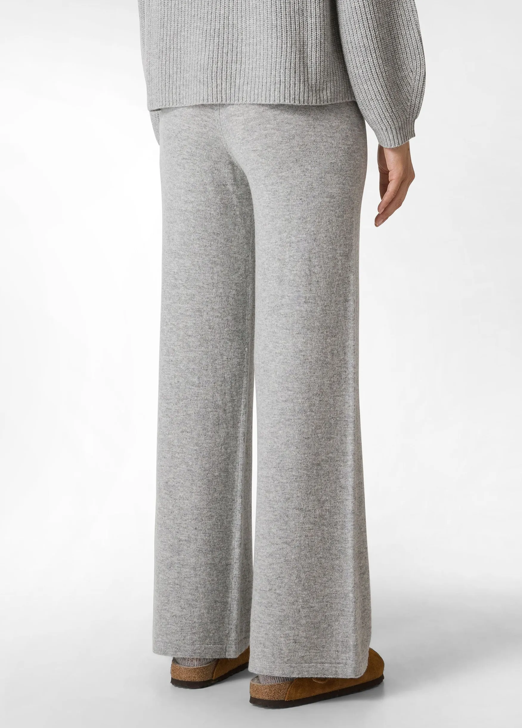 Cheap DEHA Cashmere Blend Wide Leg Pants Grey Grey Melange