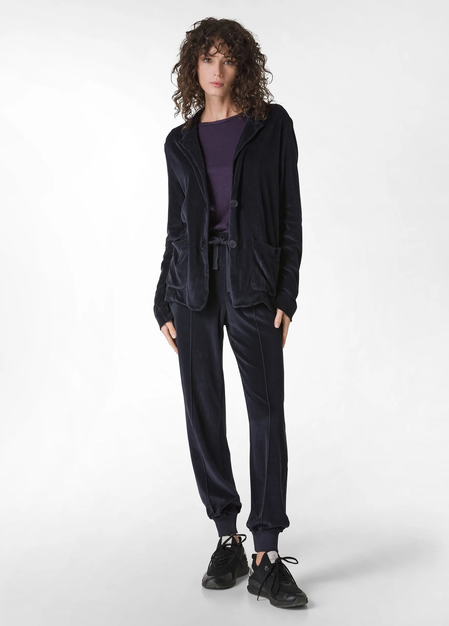 Fashion DEHA Chenille Blazer Blue Blue Night