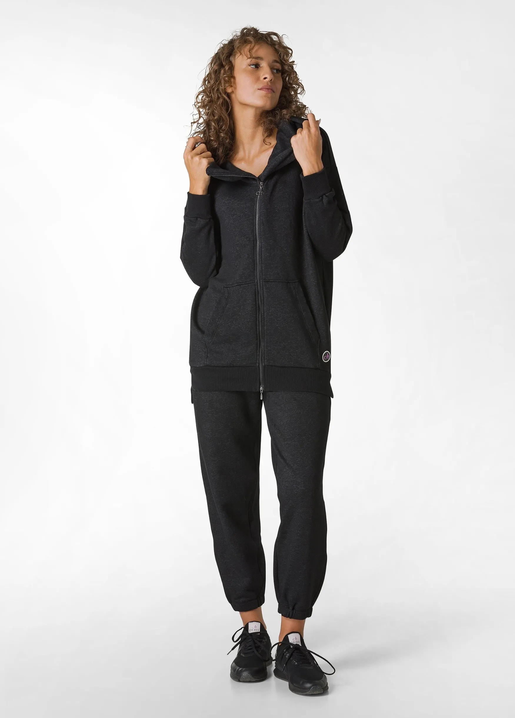 Fashion DEHA Comfort Oversize Full Zip Hoodie Black