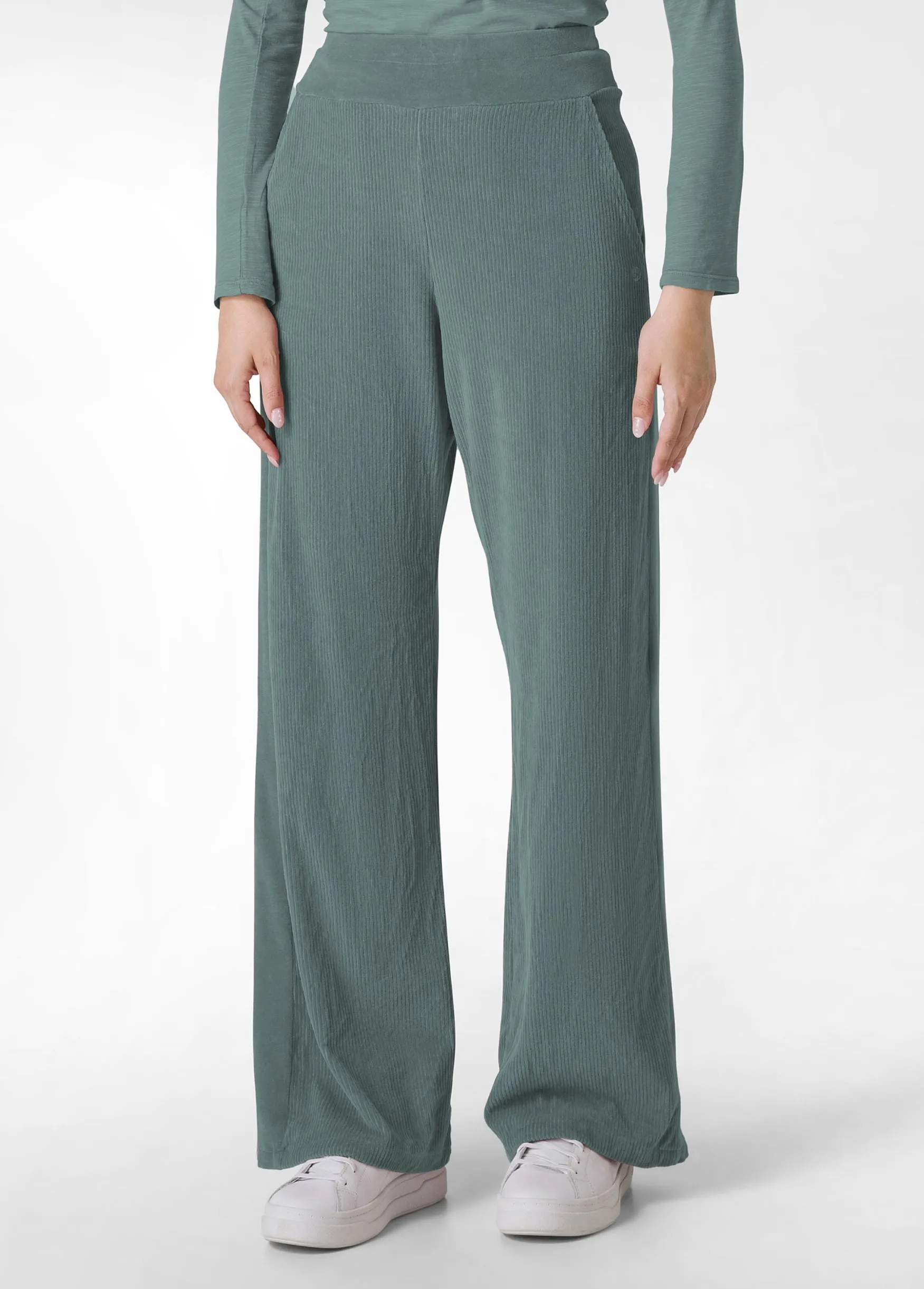 Discount DEHA Corduroy Chenille Wide Leg Pants Green Sage Green
