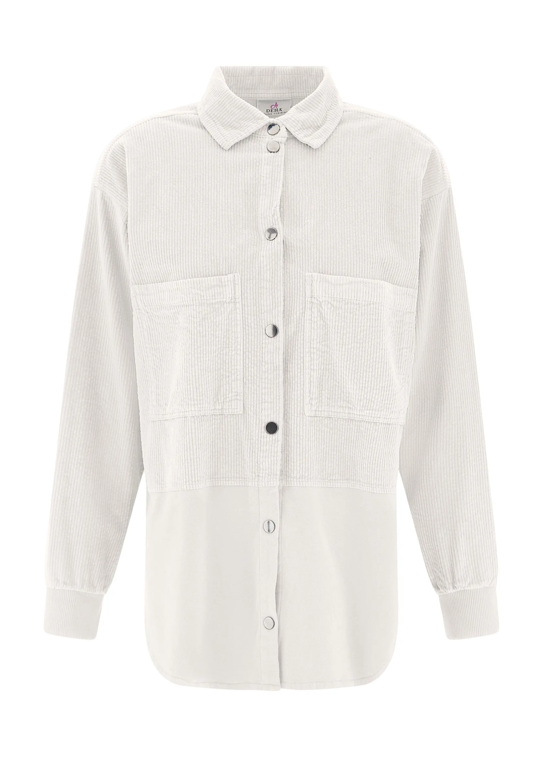 Hot DEHA Corduroy Combined Shirt White Milk White
