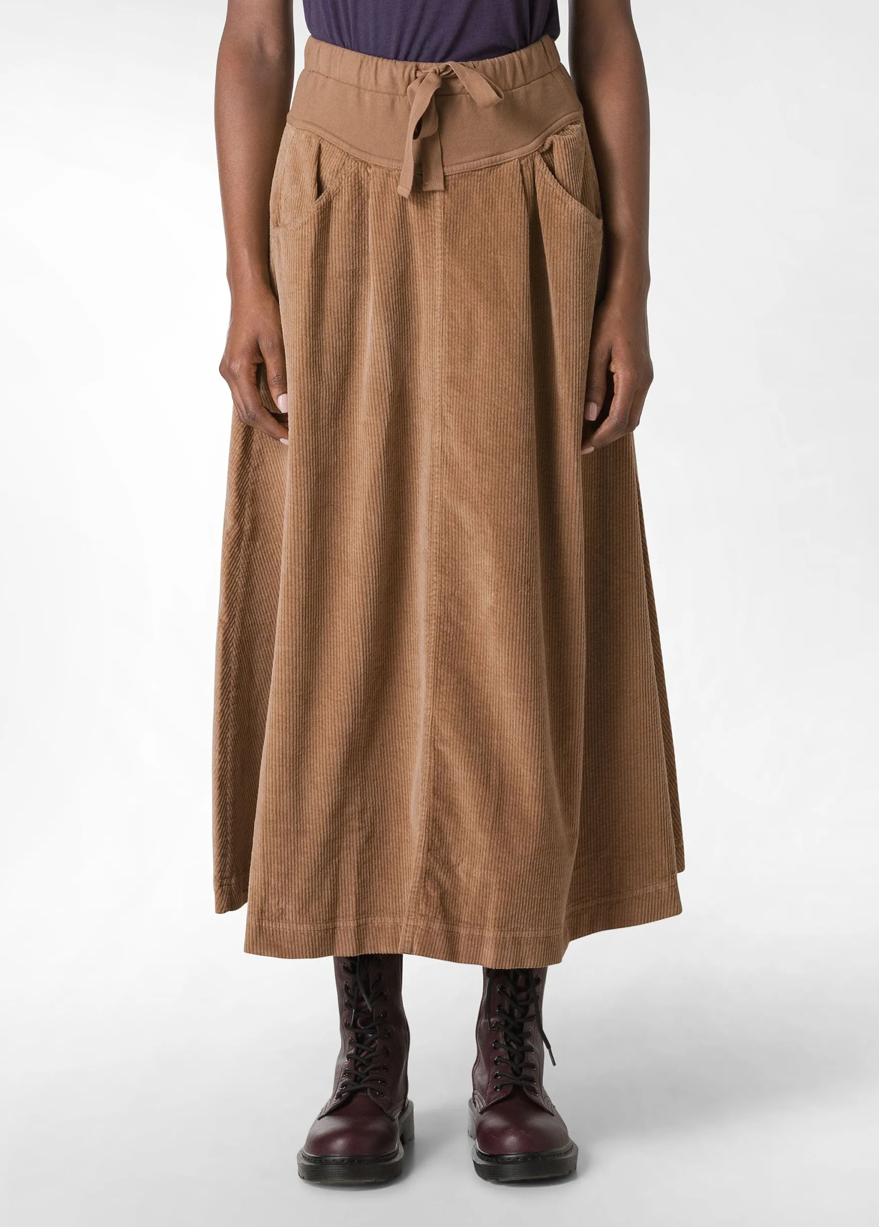 Cheap DEHA Corduroy Long Skirt Brown Biscuit Brown