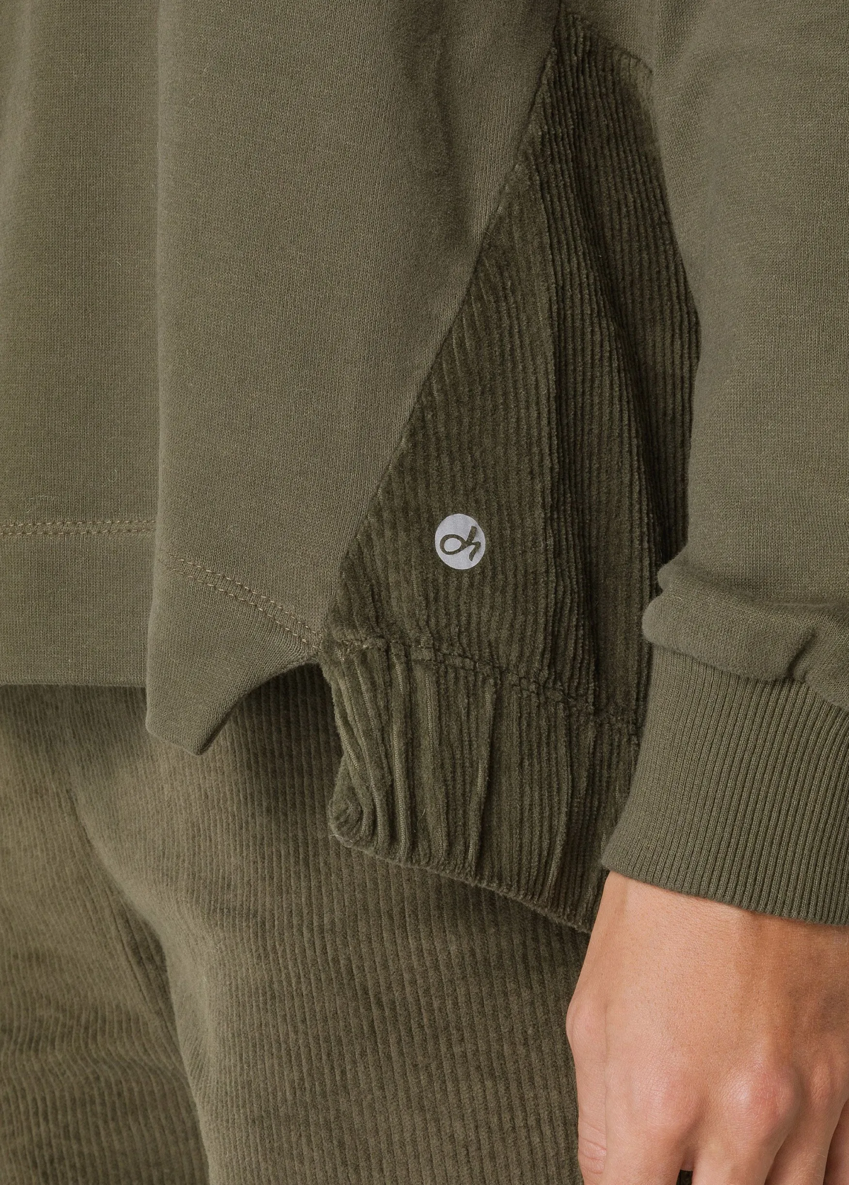 Shop DEHA Corduroy Sweatshirt Green Olive Green