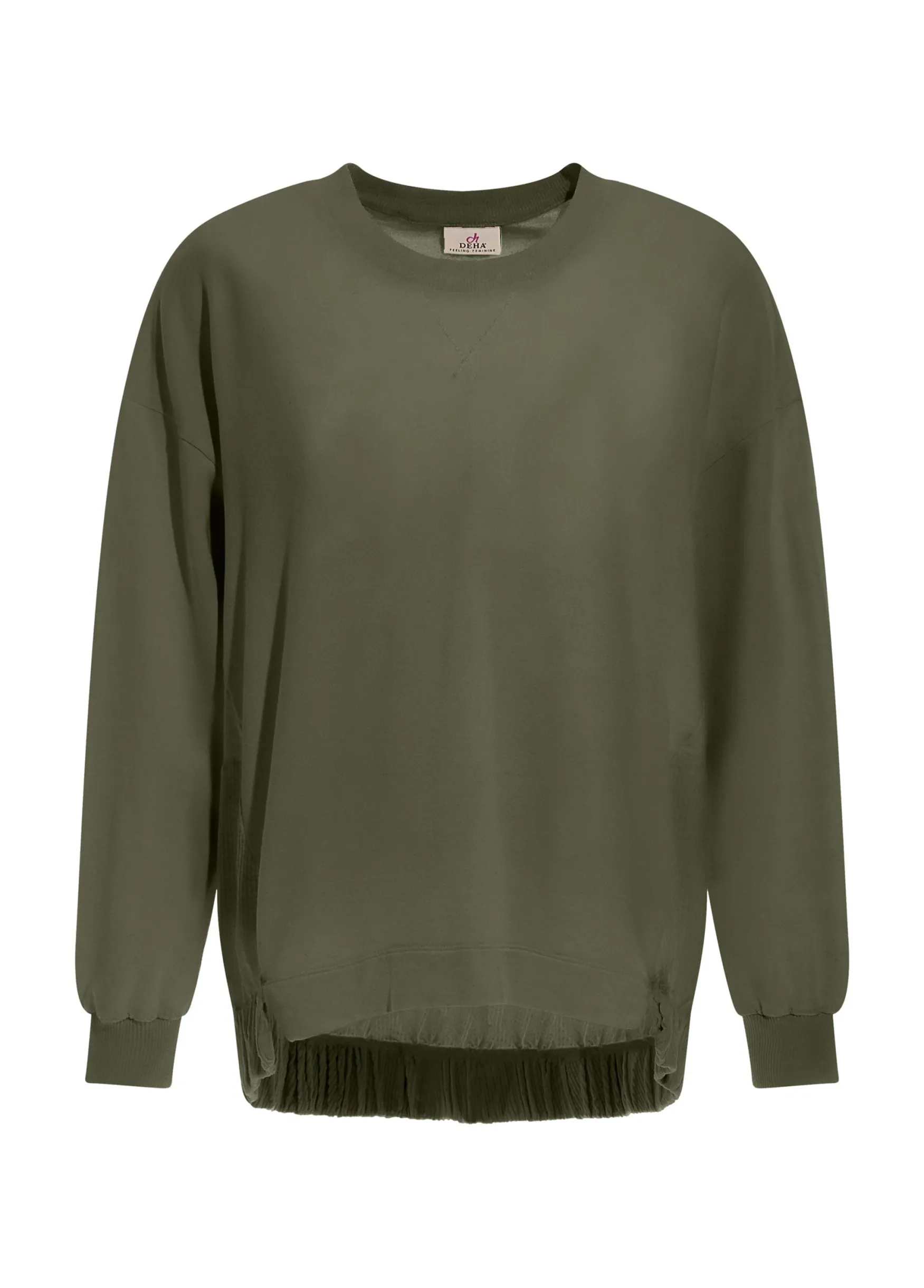 Shop DEHA Corduroy Sweatshirt Green Olive Green