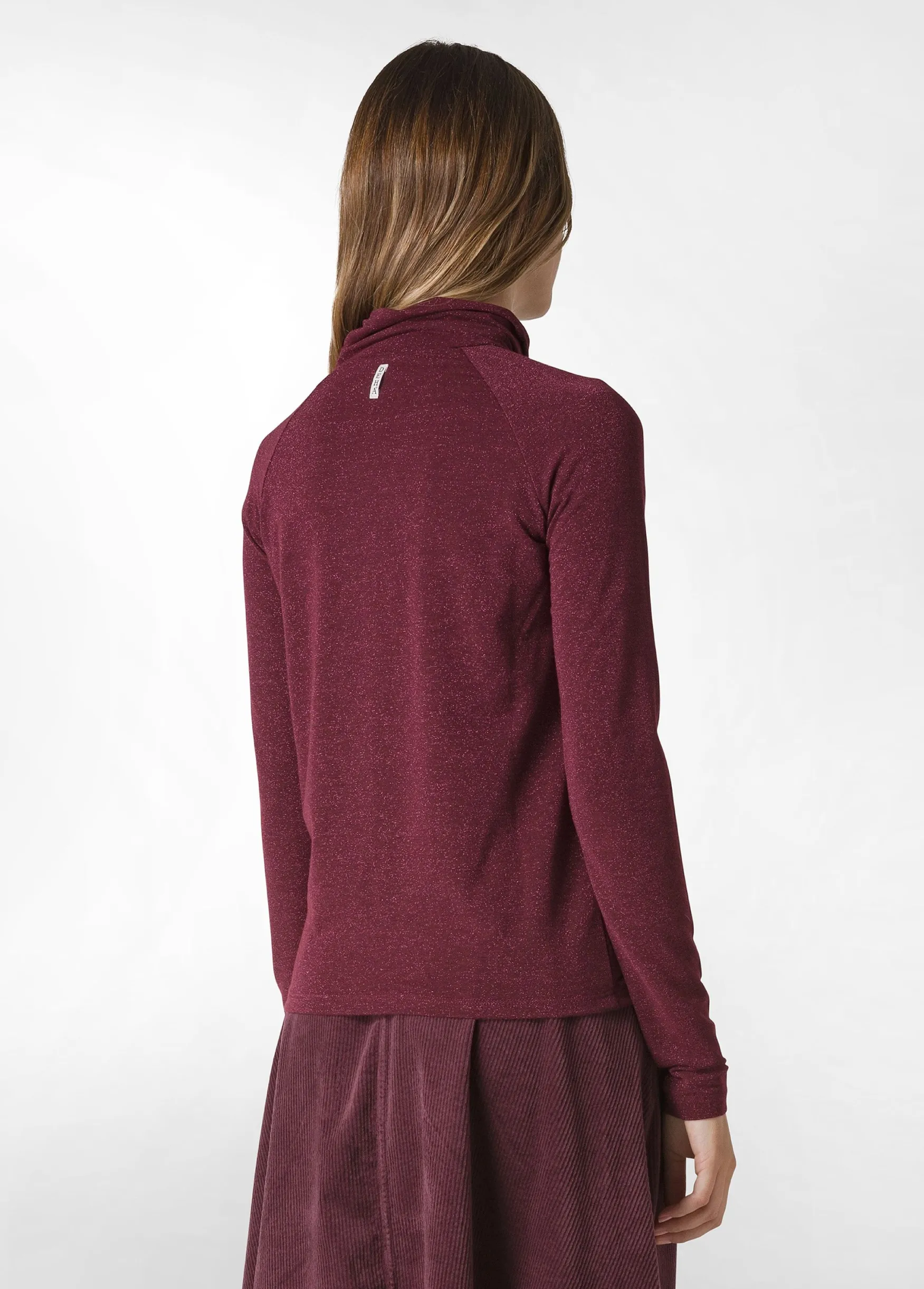 Clearance DEHA Cut-Out Lurex T-Shirt Red Bordeaux