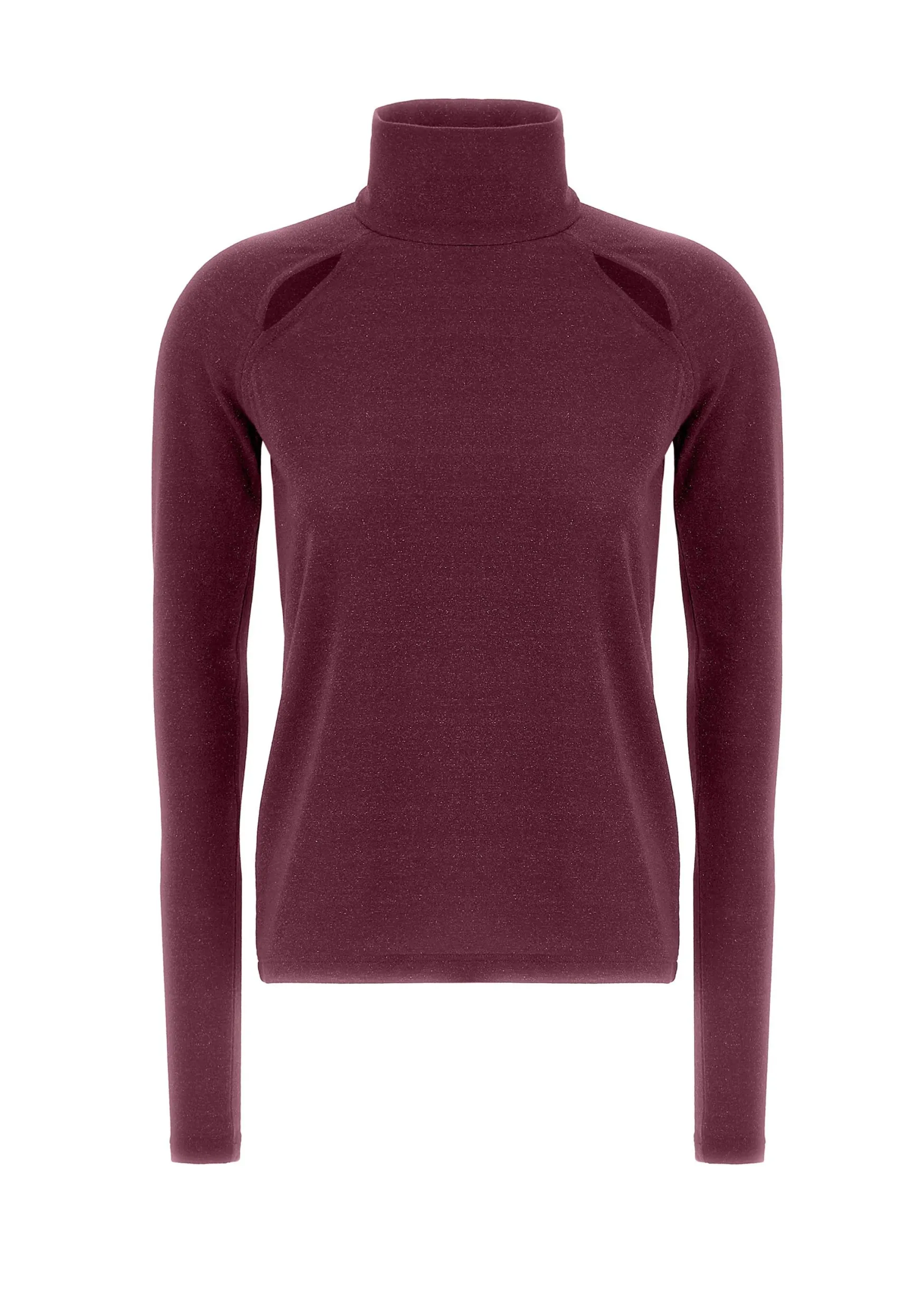 Clearance DEHA Cut-Out Lurex T-Shirt Red Bordeaux