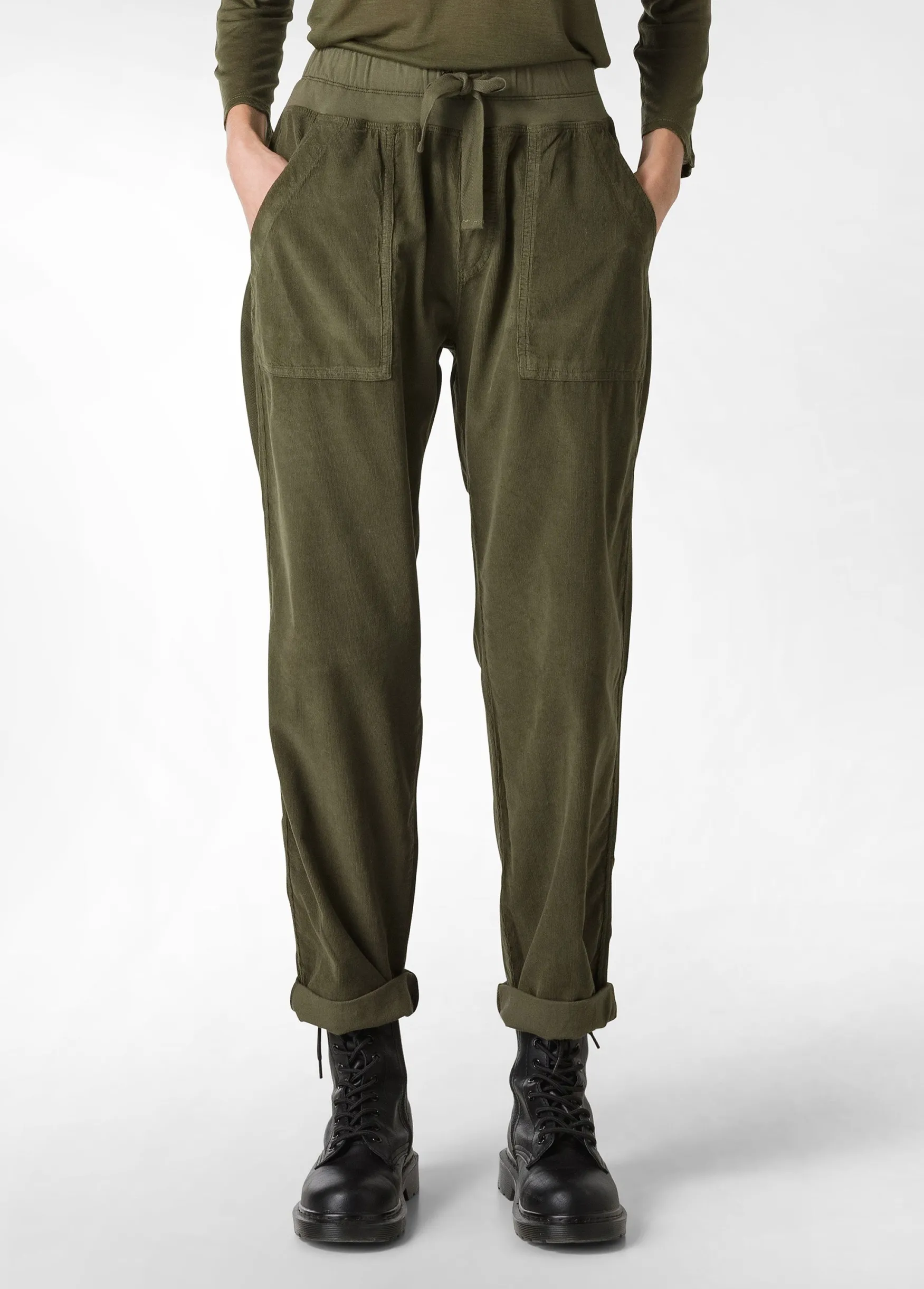 Outlet DEHA Drawstring Corduroy Pants Green Olive Green