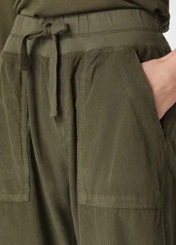 Outlet DEHA Drawstring Corduroy Pants Green Olive Green
