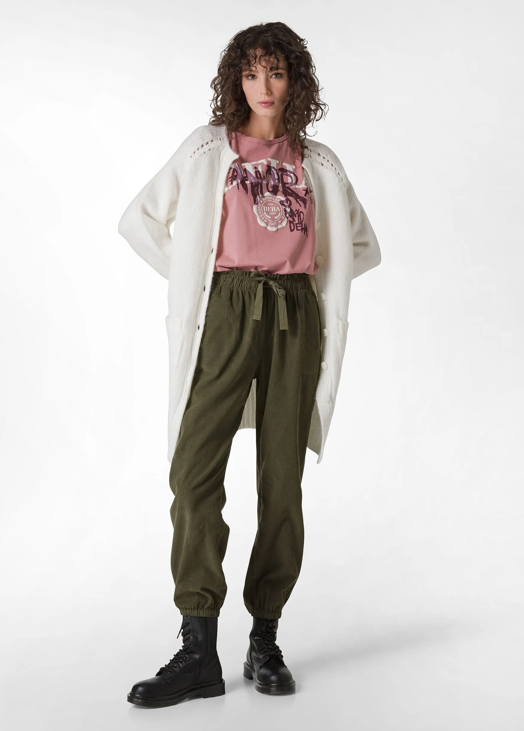 New DEHA Fluffy Long Cardigan White Milk White