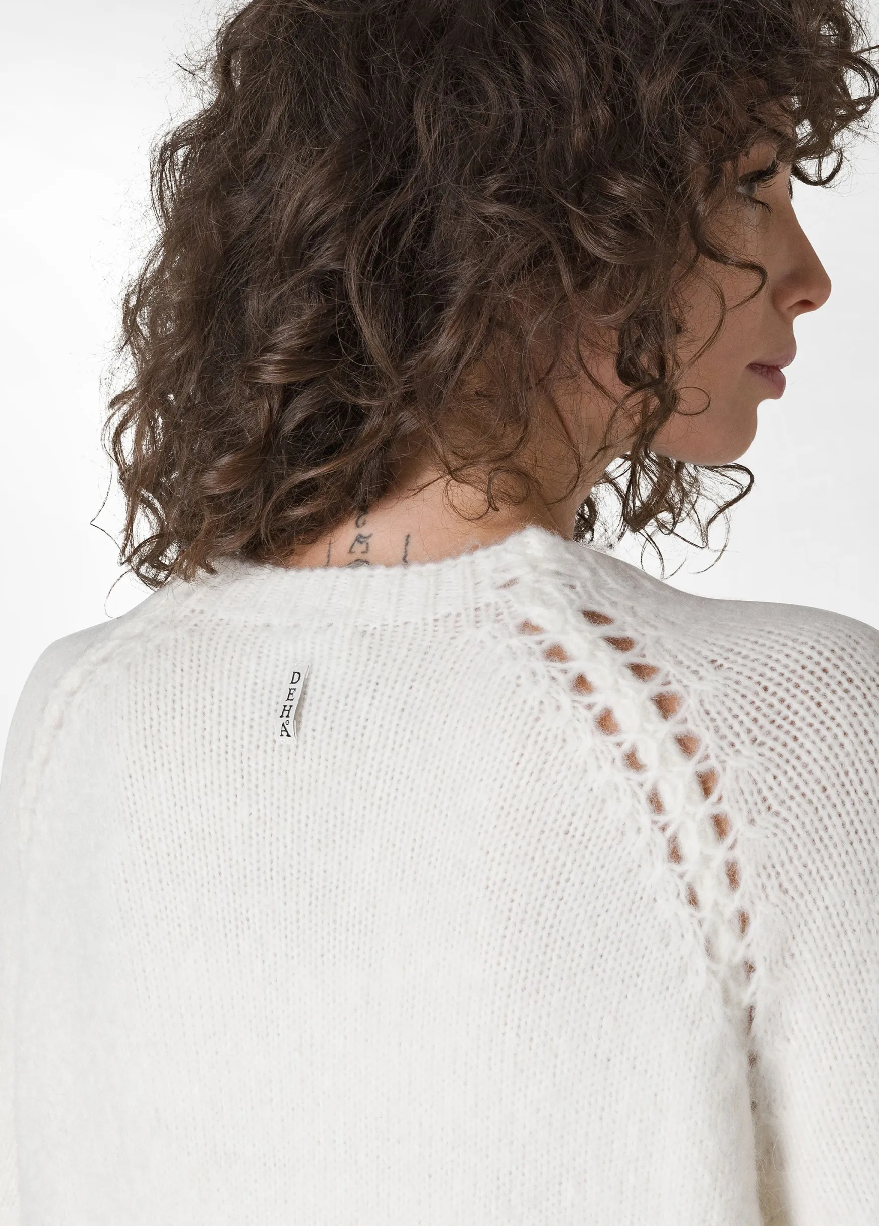 New DEHA Fluffy Long Cardigan White Milk White