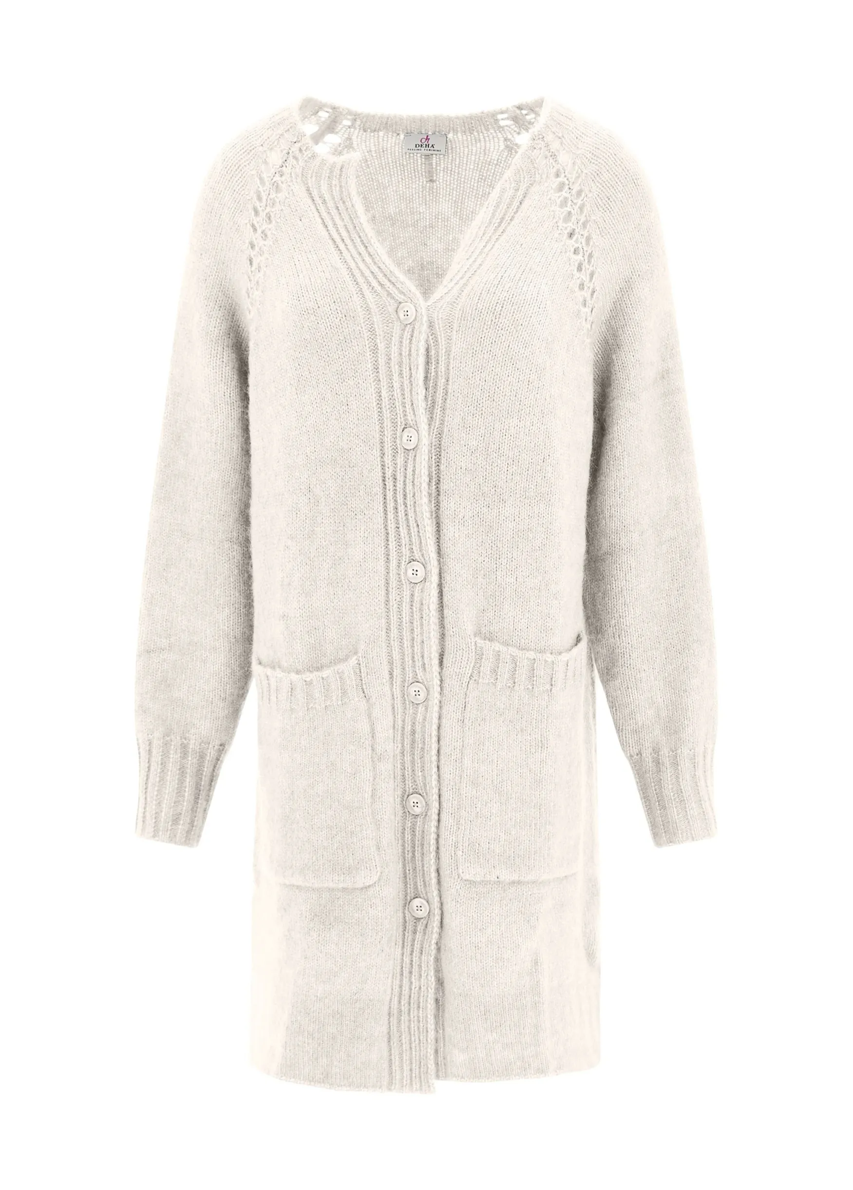 New DEHA Fluffy Long Cardigan White Milk White