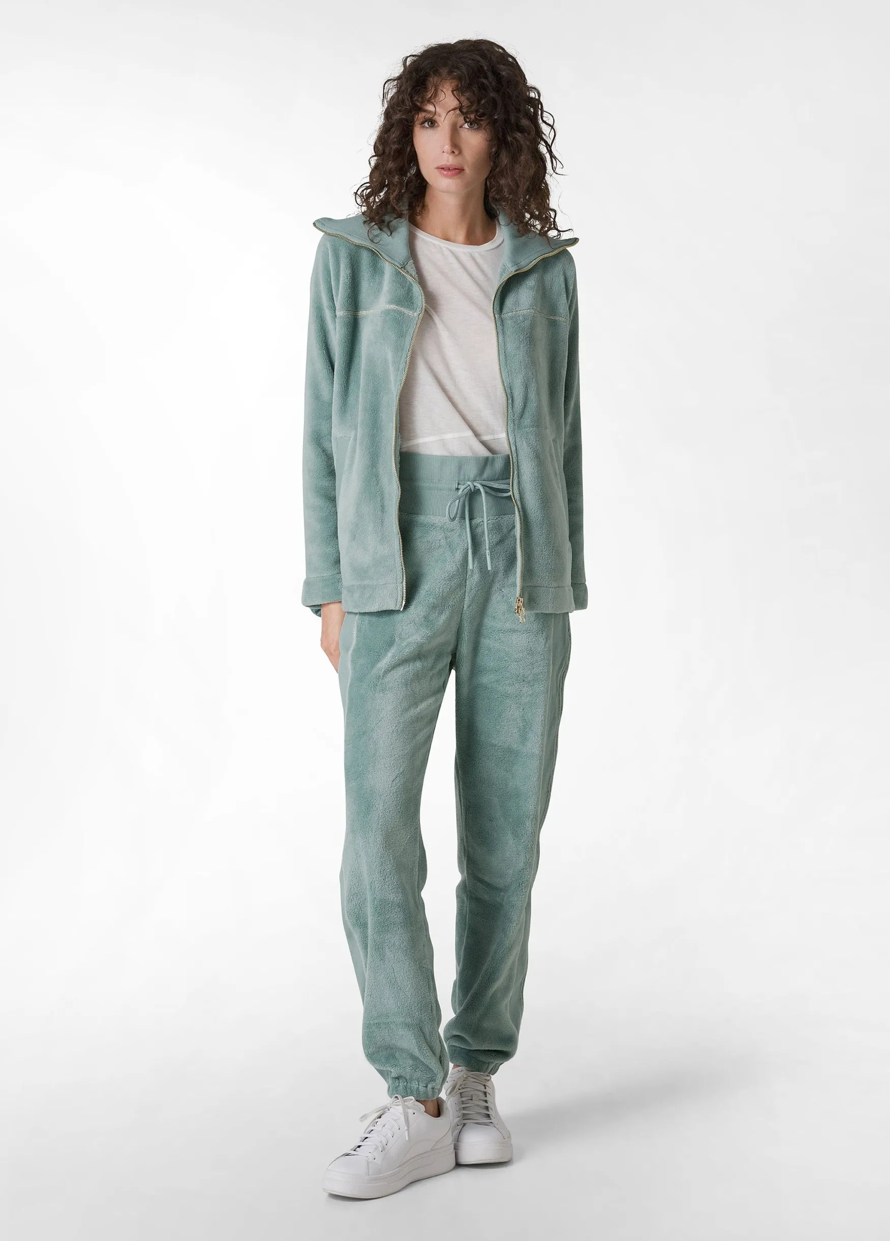 Outlet DEHA Fluffy Polar Jacket Green Sage Green