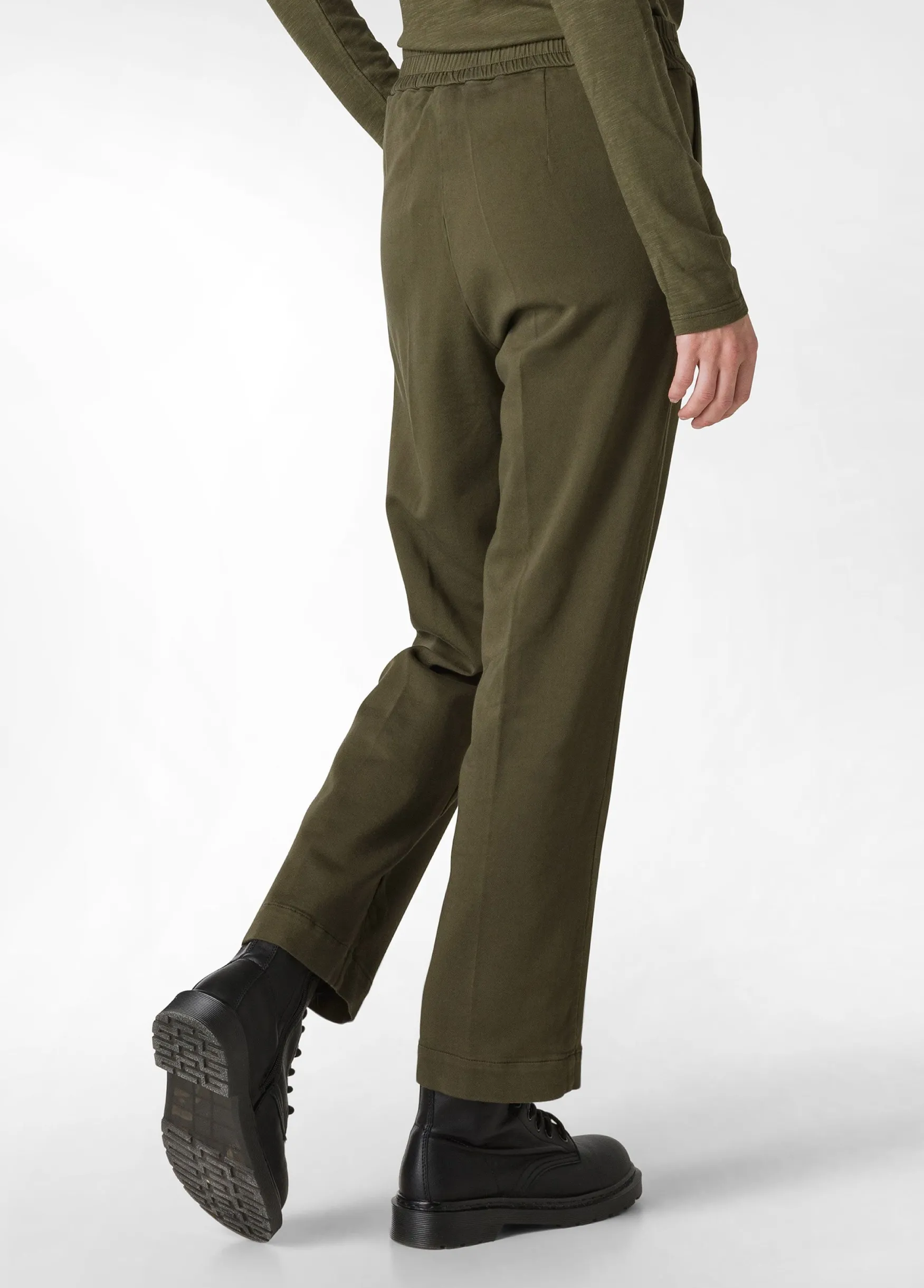 Cheap DEHA Gabardine Straight Pants Green Olive Green