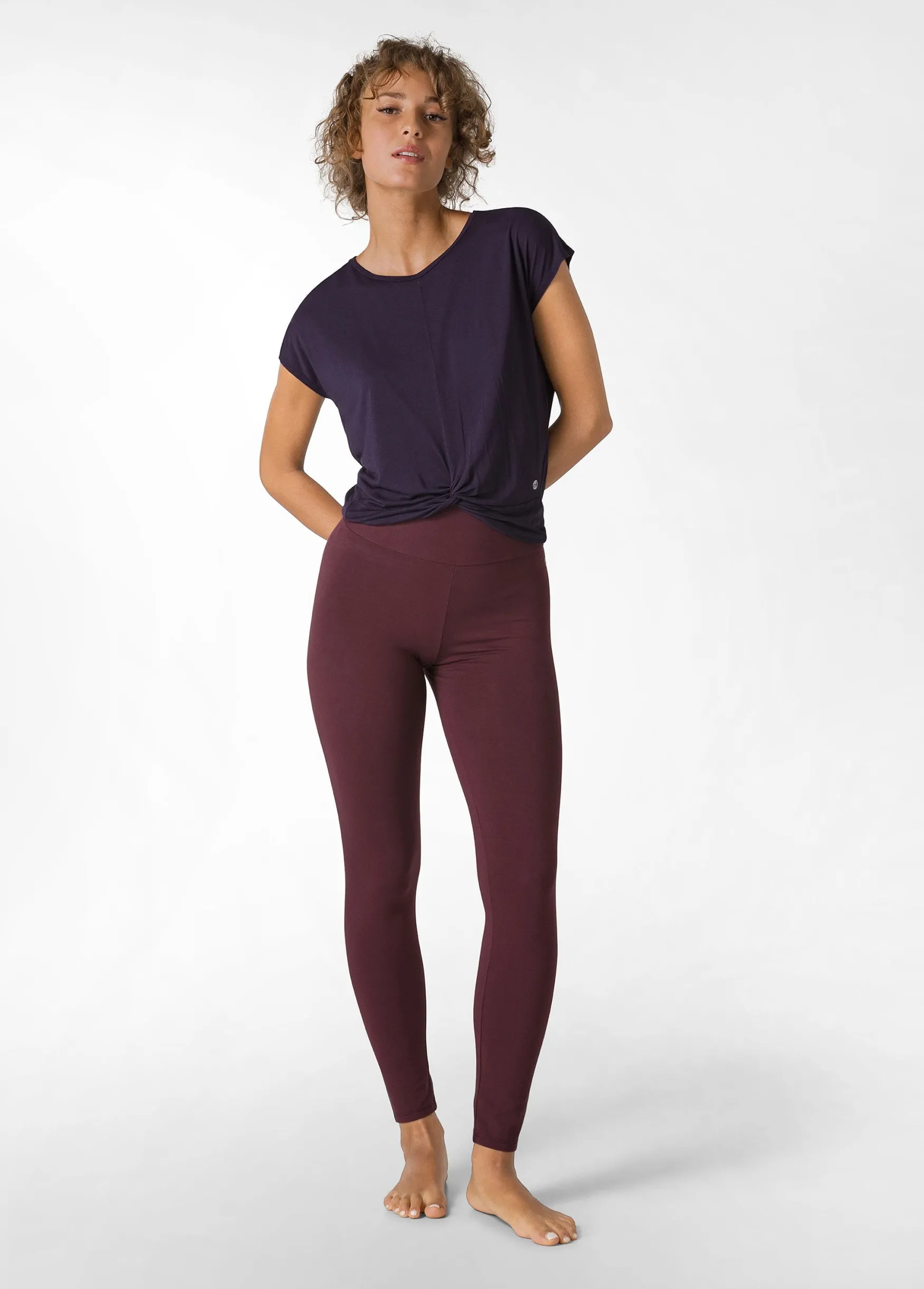 Online DEHA High Waist Leggings Red Tibetan Red