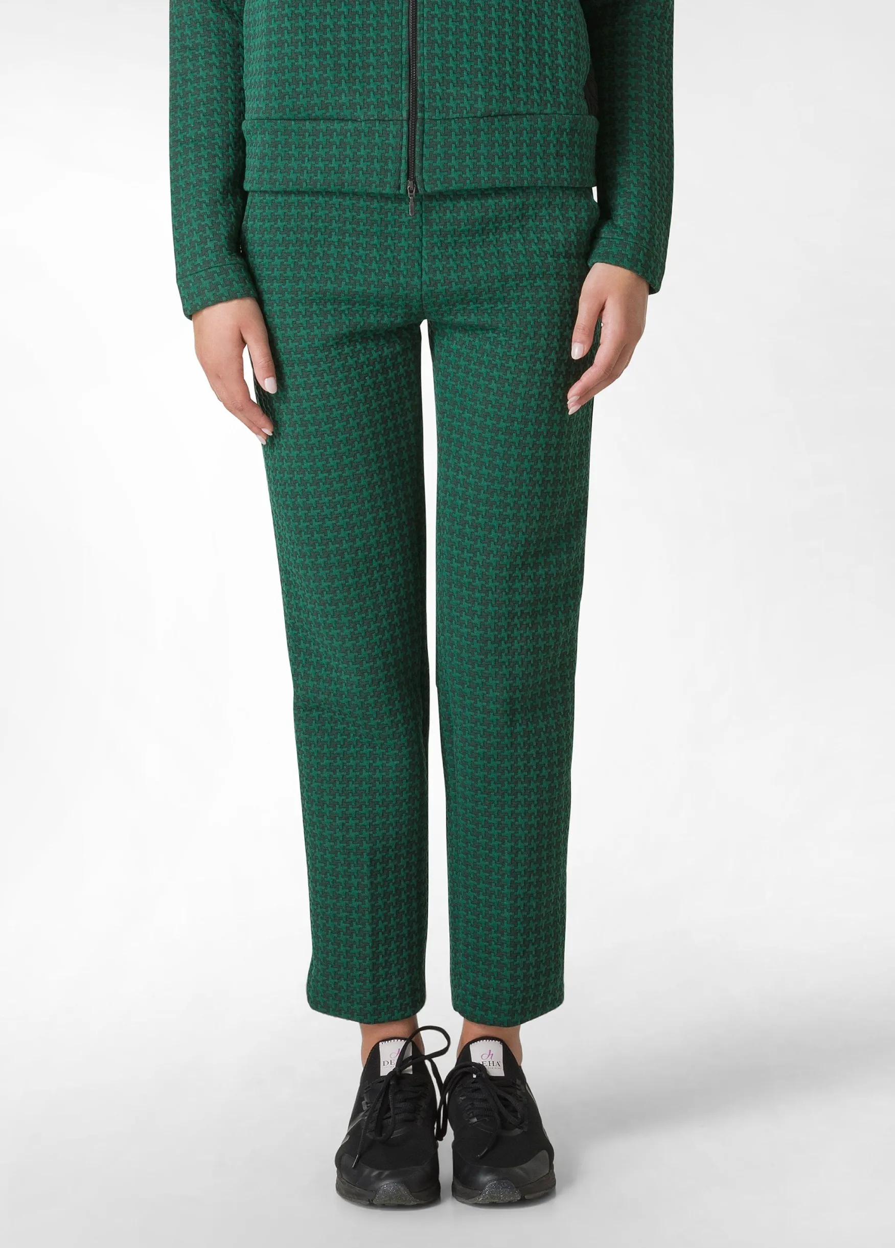 Outlet DEHA Houndstooth Straight Pants Green Forest Green