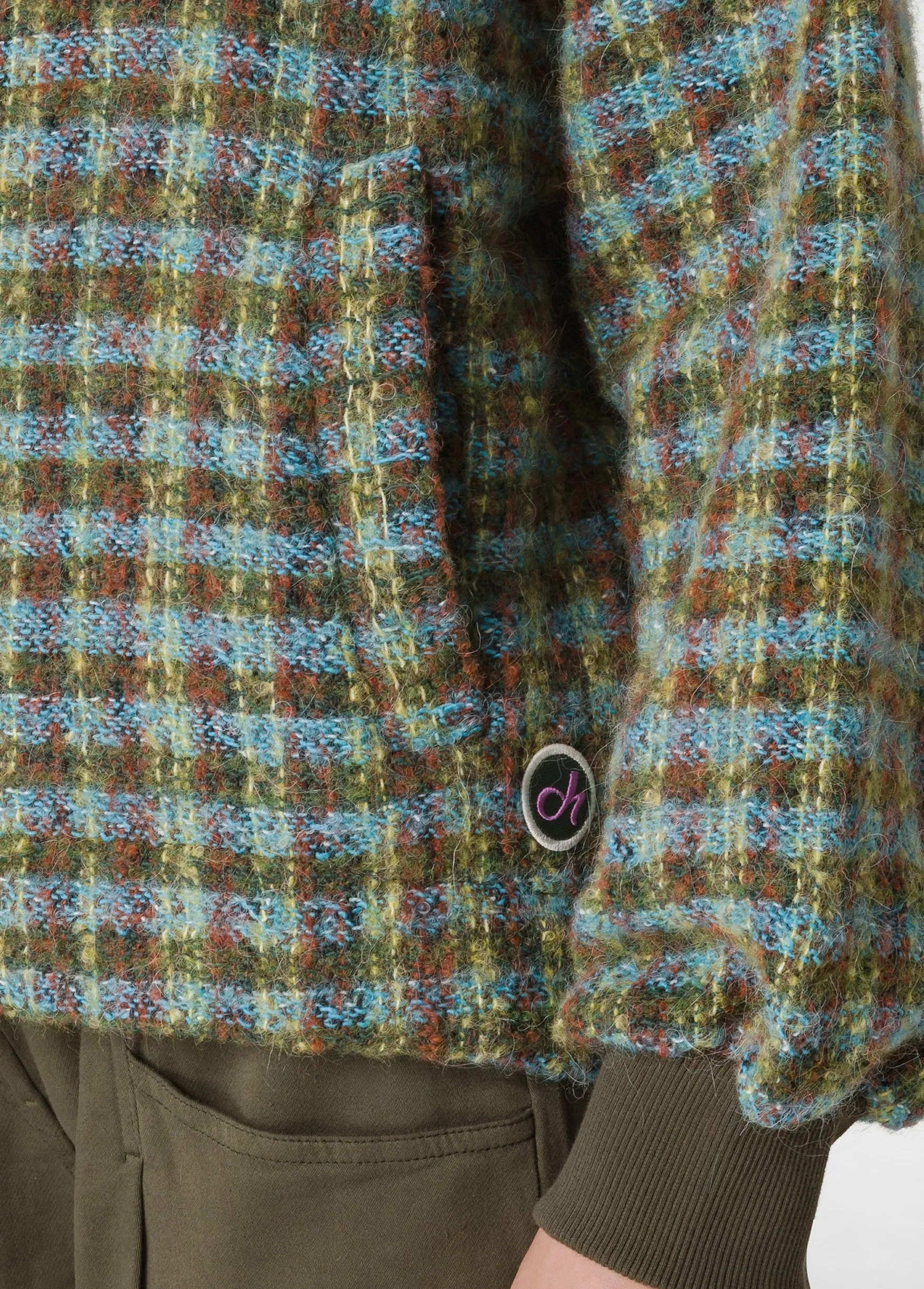 Clearance DEHA Jaquard Wooly Jacket Green Green & Blue Check