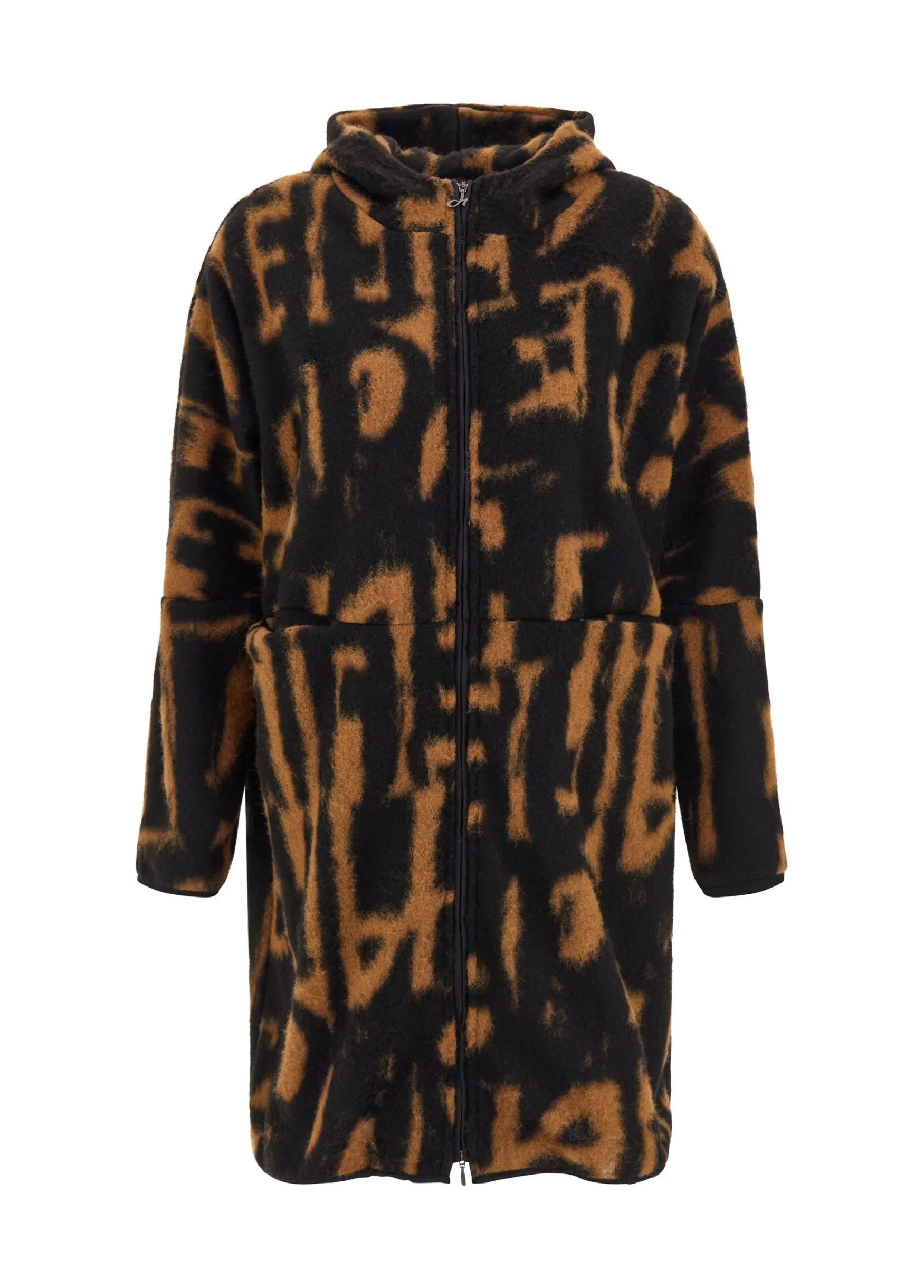 New DEHA Lettering Wooly Coat Brown Biscuit Brown