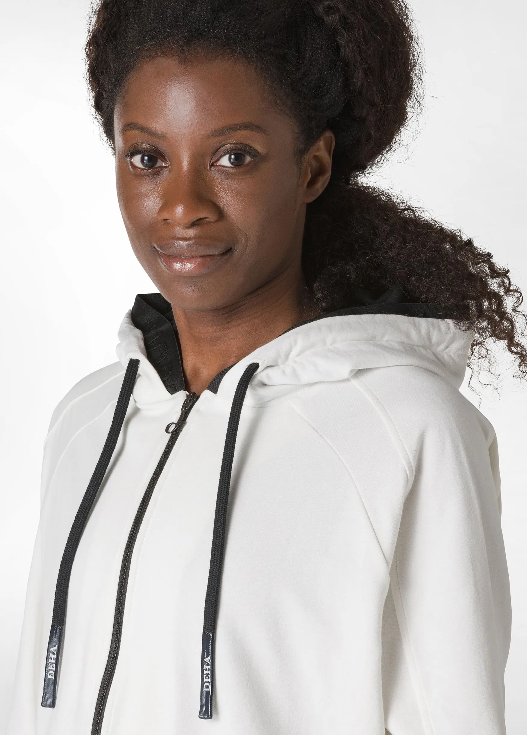 Clearance DEHA Logo Taping Full Zip Hoodie White Milk White