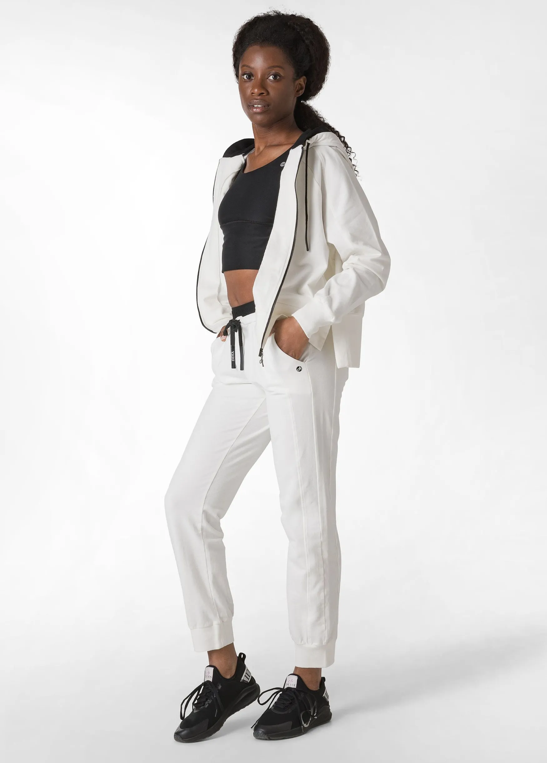 Clearance DEHA Logo Taping Full Zip Hoodie White Milk White