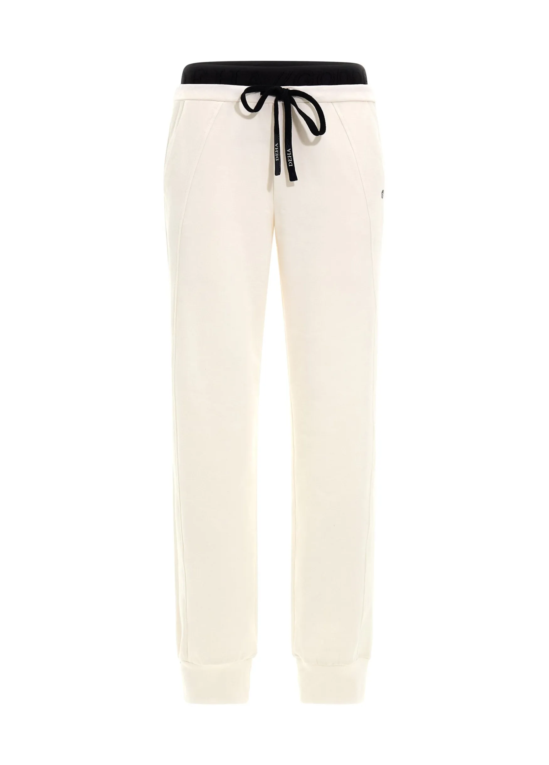 Fashion DEHA Logo Taping Jogger Pants White Milk White