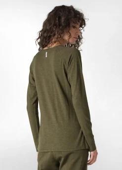 Flash Sale DEHA Long Sleeves T-Shirt Green Olive Green