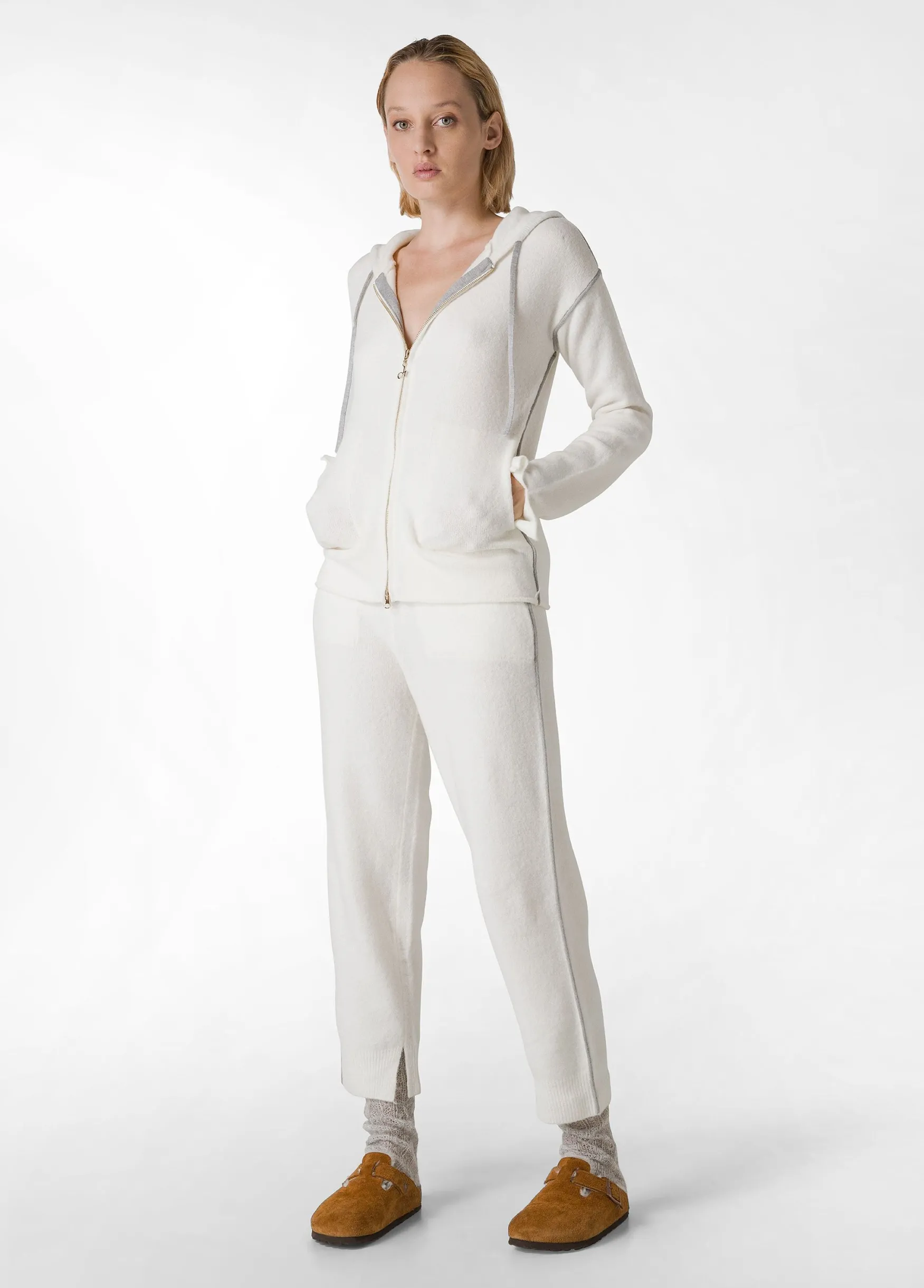 Store DEHA Lounge Knitted Jogger Pants White Milk White
