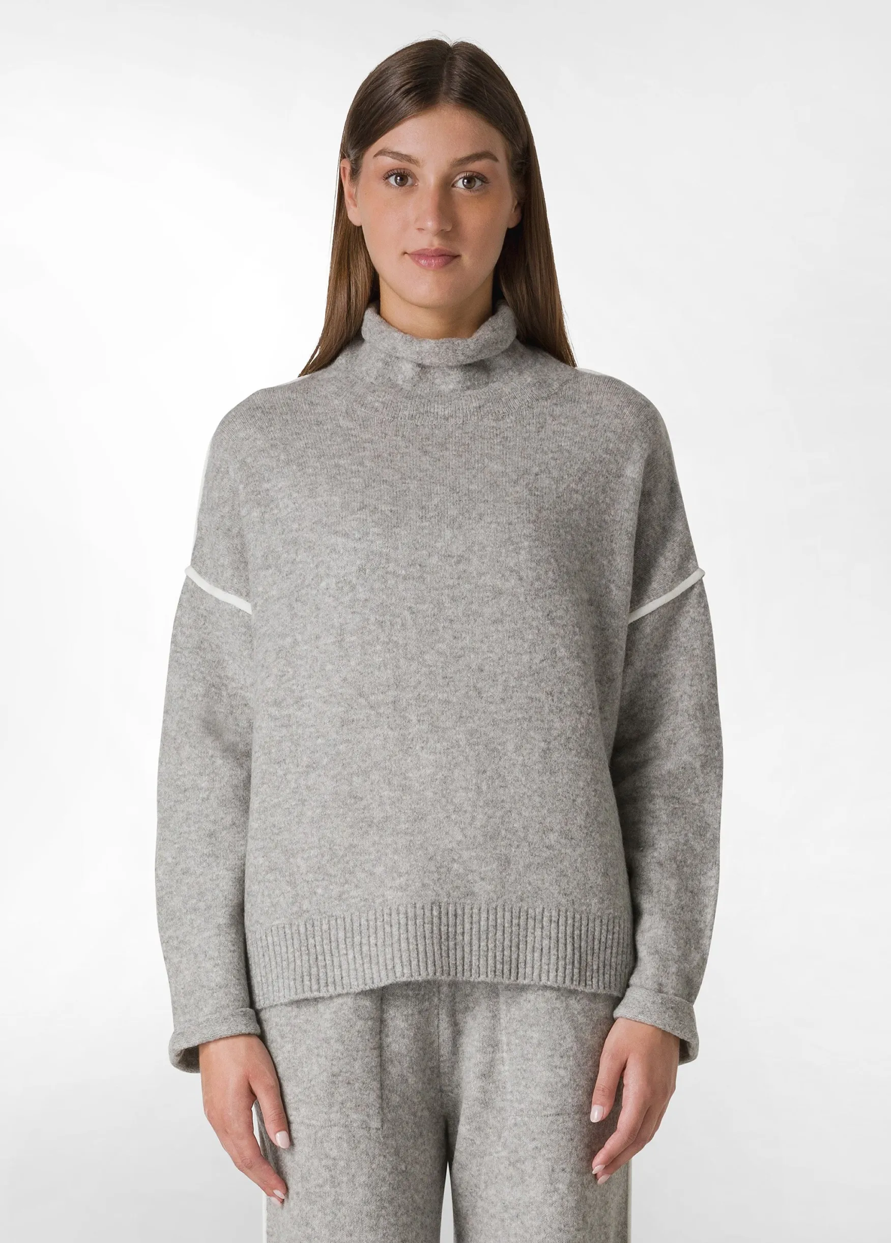 Shop DEHA Lounge Loose Sweater Grey Grey Melange