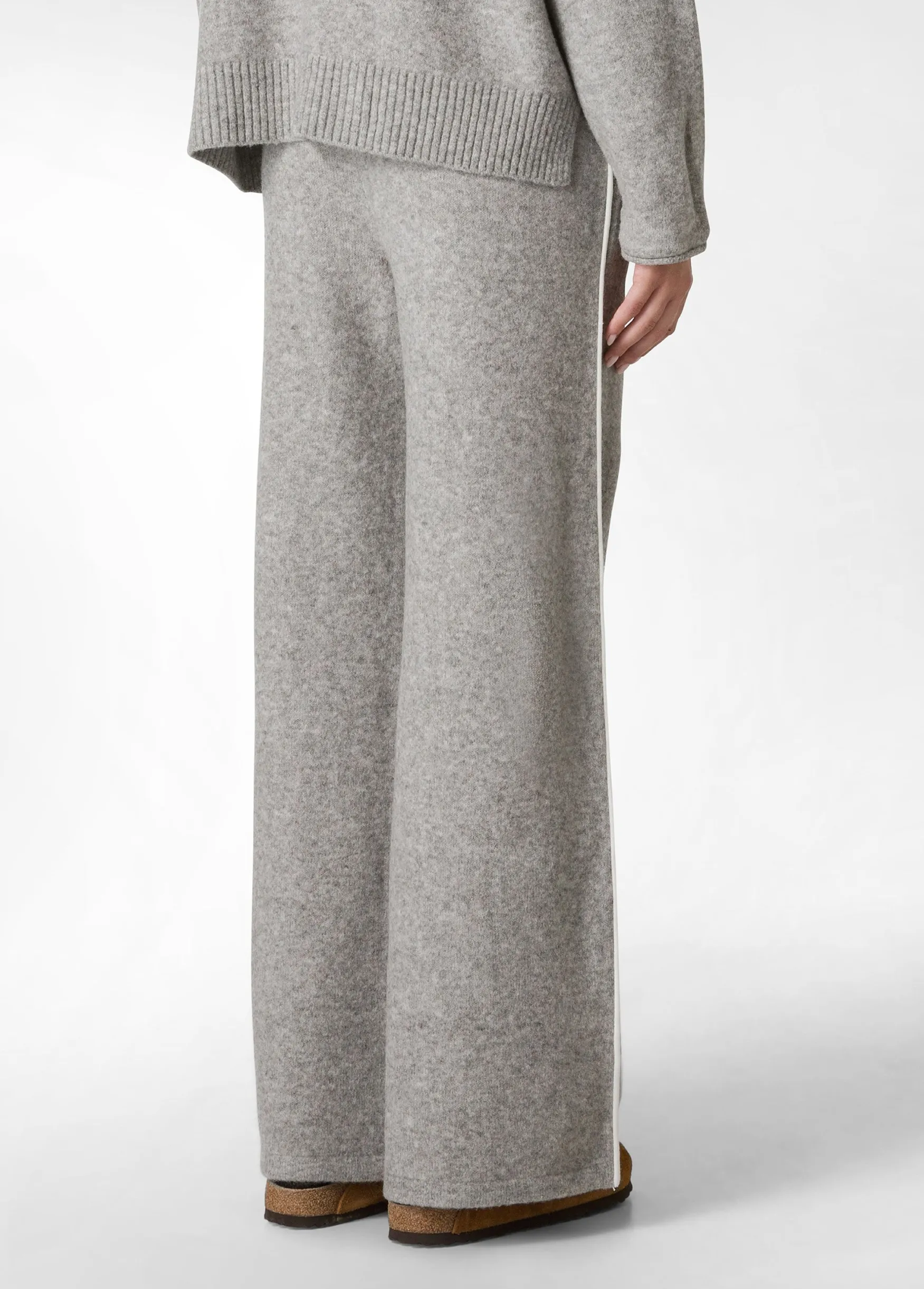 Store DEHA Lounge Wide Leg Knitted Pants Grey Grey Melange