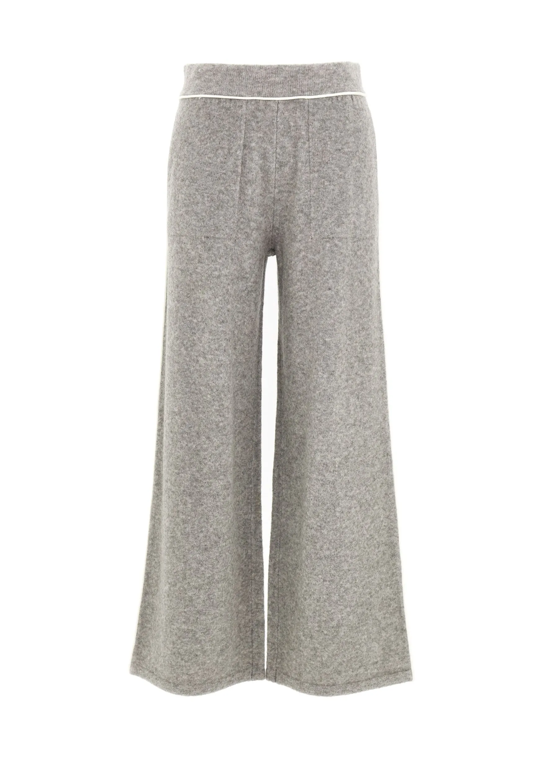 Store DEHA Lounge Wide Leg Knitted Pants Grey Grey Melange